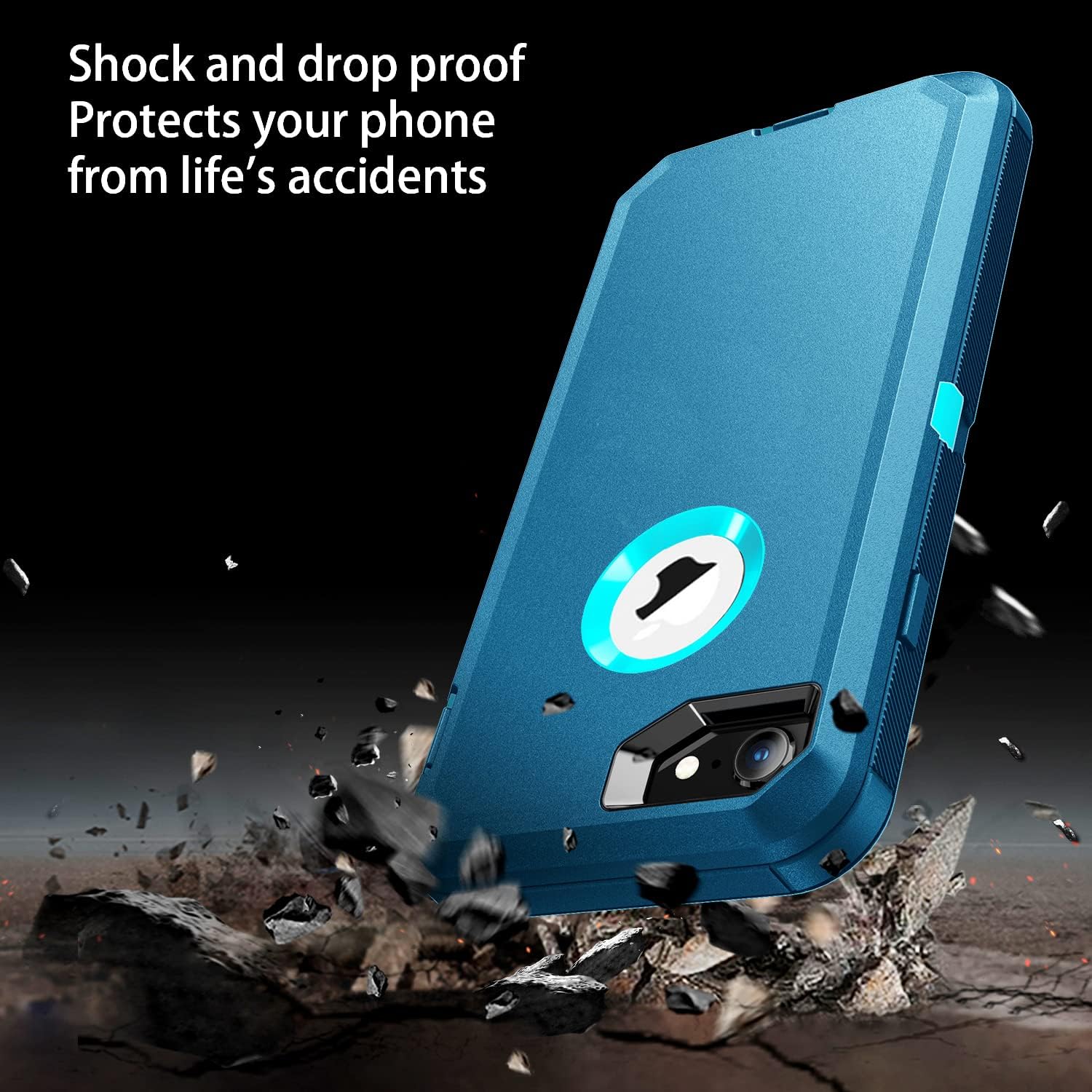 Funda para iPhone 6s, iPhone 6, protector de pantalla integrado, protección de cuerpo completo de 3 capas, resistente y resistente a los golpes,