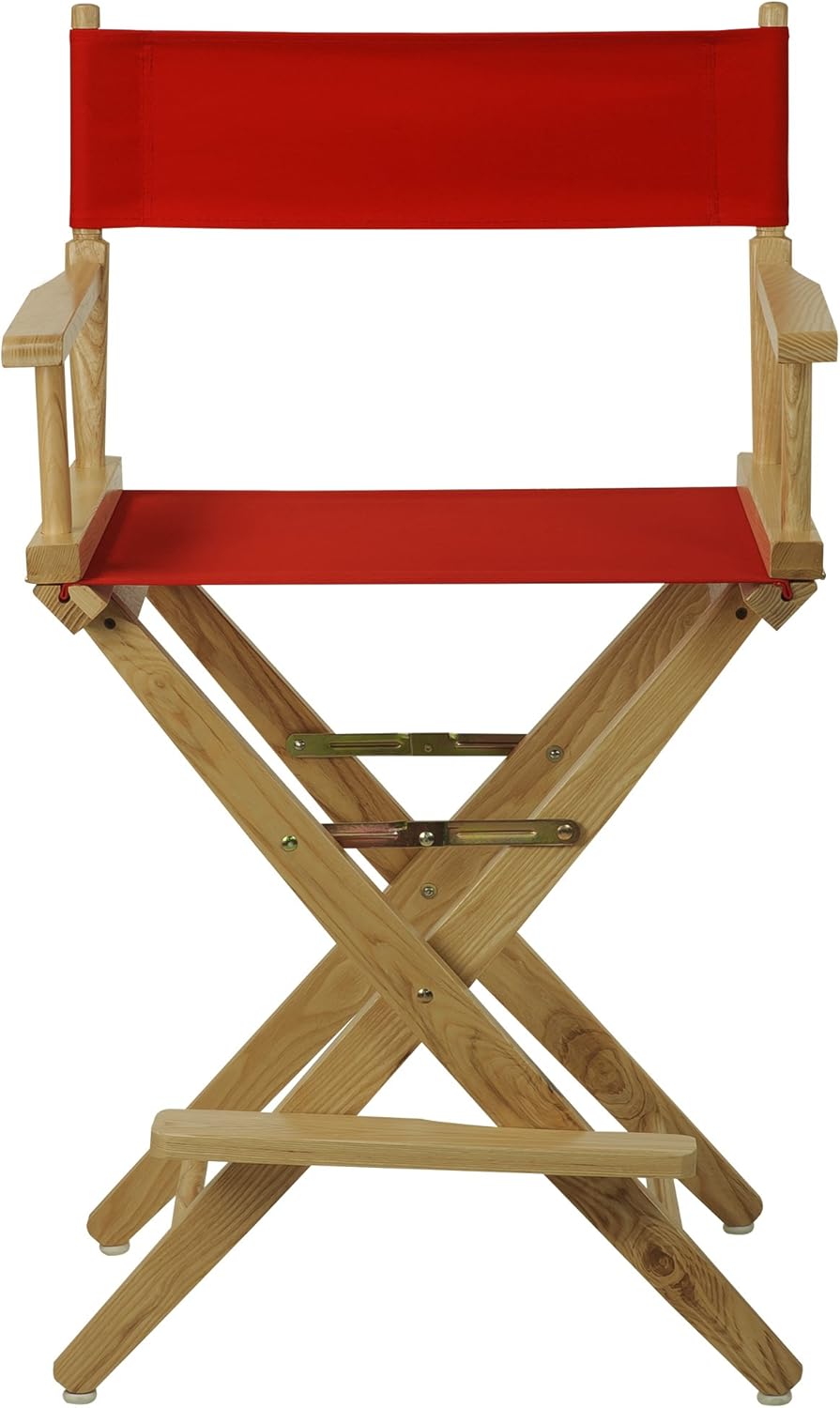 American Trails – Silla de director extra ancha de 24 pulgadas, marco natural con lienzo rojo, altura de mostrador