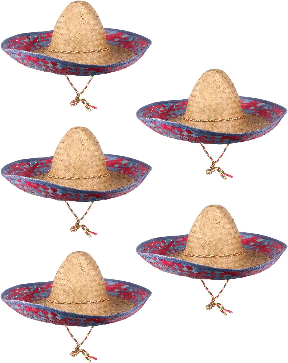 DUNCHATY Sombrero mexicano para adultos, sombrero de paja para fiesta de cinco de mayo, decoración de fiesta temática mexicana