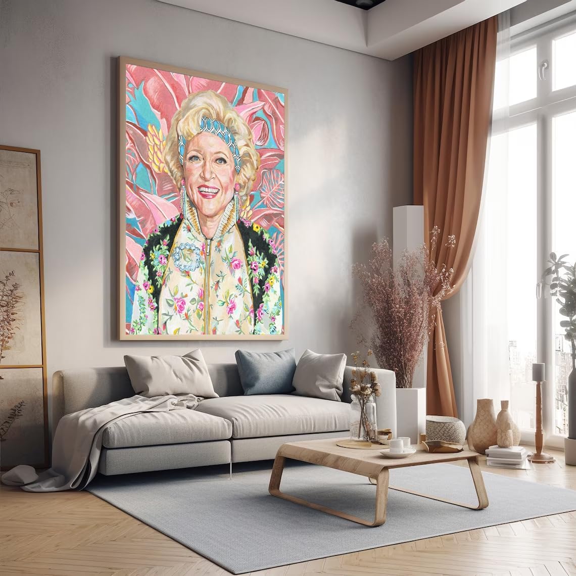 YOWEIN Lienzo decorativo de los años 80 con diseño de niñas doradas, decoración estética de Betty White para habitación, carteles florales