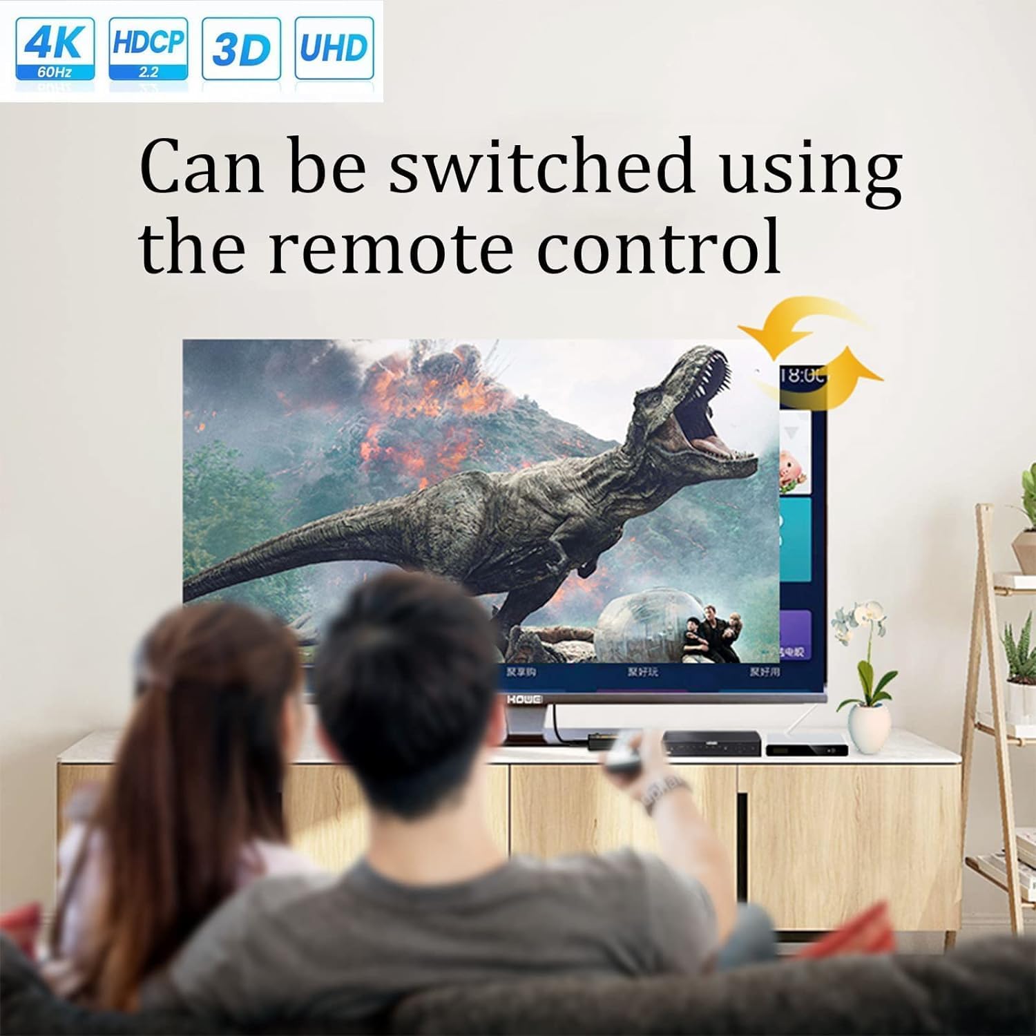 Divisor HDMI 4k HDMI Splitter Aluminio HDMI Switch 3 en 1 Salida Hub, Soporta 4k30HZ 3D HD1080P HDMI Splitter