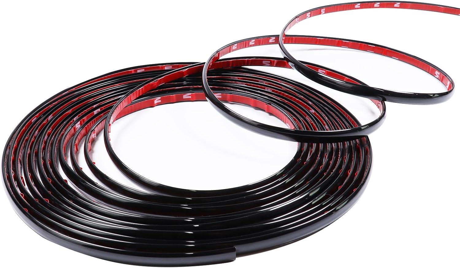 Moldura negra brillante de 16 pies para automóviles de 12 pulgadas de ancho, tira de moldura lateral interior de automóvil (autoadhesiva), a prueba