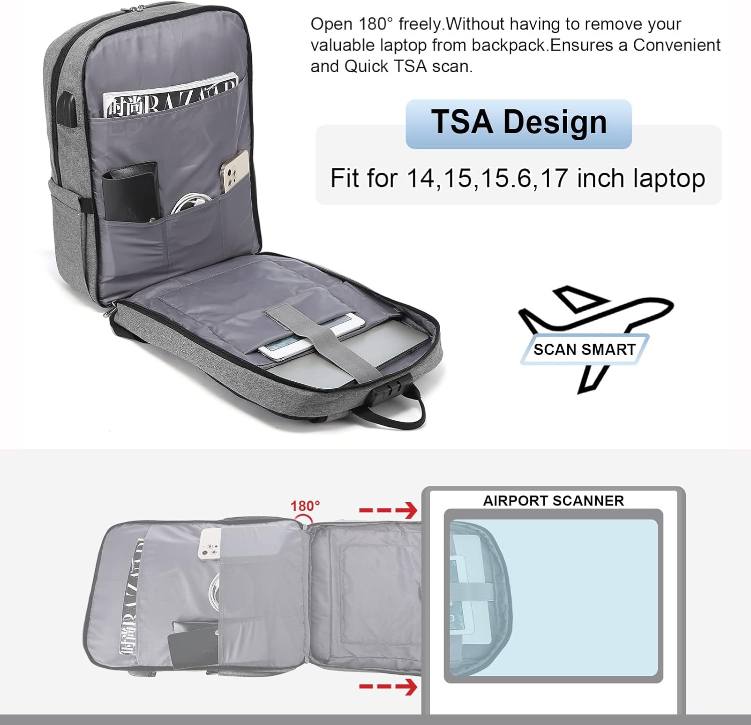 LOVEVOOK Mochila para computadora portátil para mujer, mochila de trabajo de viaje TSA antirrobo, mochila para computadora de negocios de 17