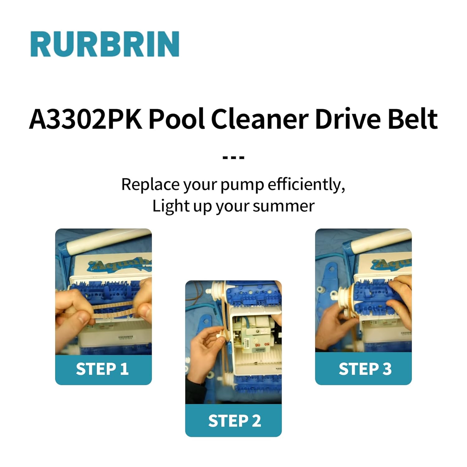 RURBRIN A3302PK – Correas de transmisión para limpiador de piscinas compatibles con Aquabot Robot limpiador de piscinas 3302-4PCS