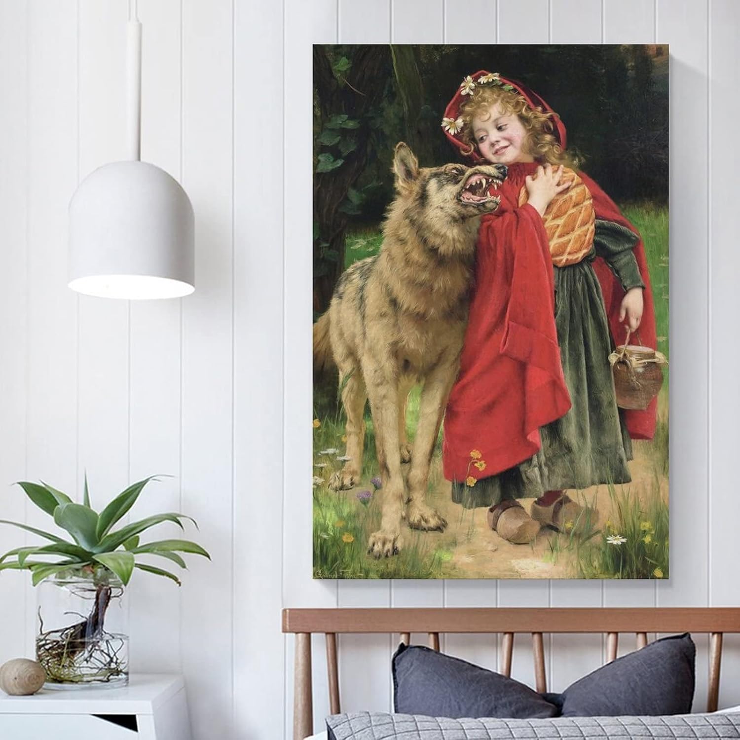 Gabriel Ferrier, Caperucita Roja, Impresiones De Arte, Arte Vintage, Arte De Pared De Lienzo, Impres – Póster artístico en lienzo e impresión