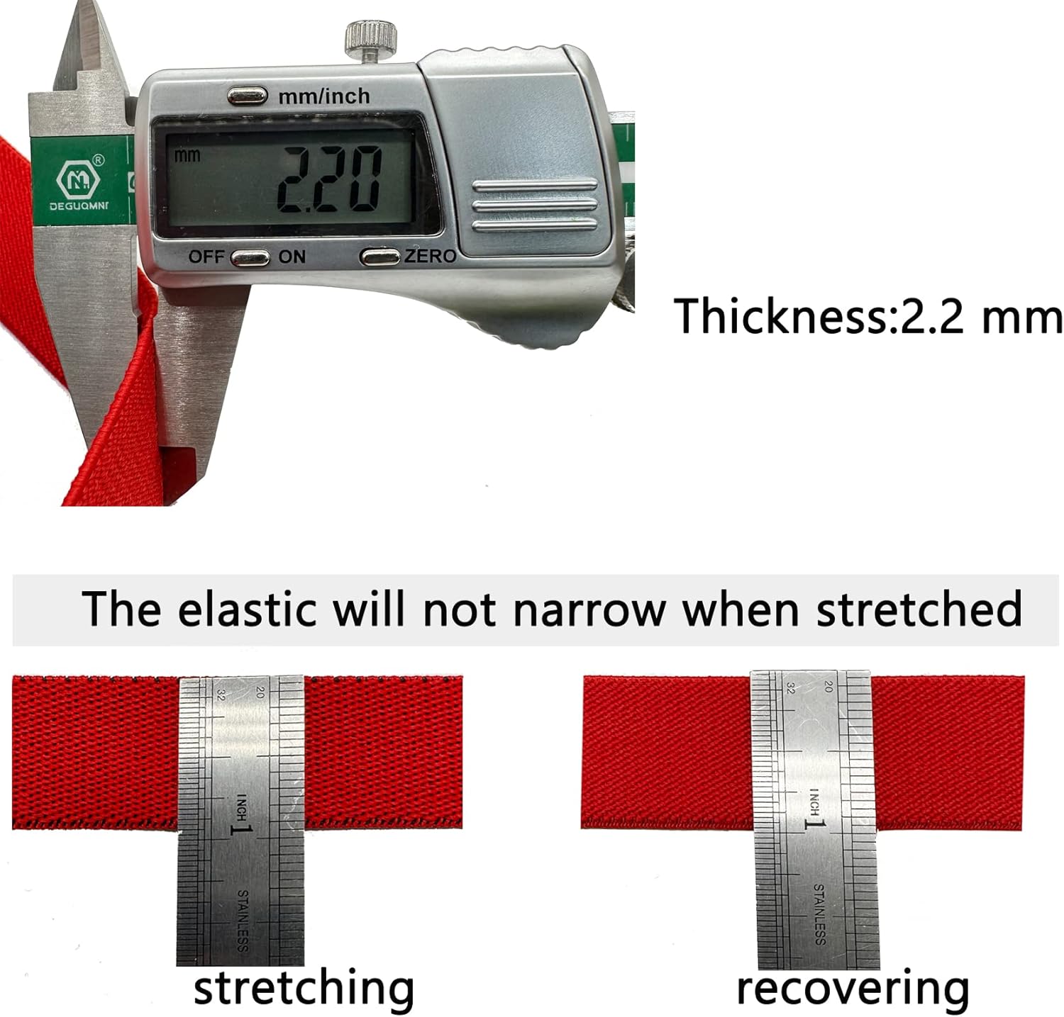 Dortrue Banda elástica de costura negra de 1 pulgada y 10 yardas, carrete elástico de alta elasticidad para coser pantalones de cintura, correas,
