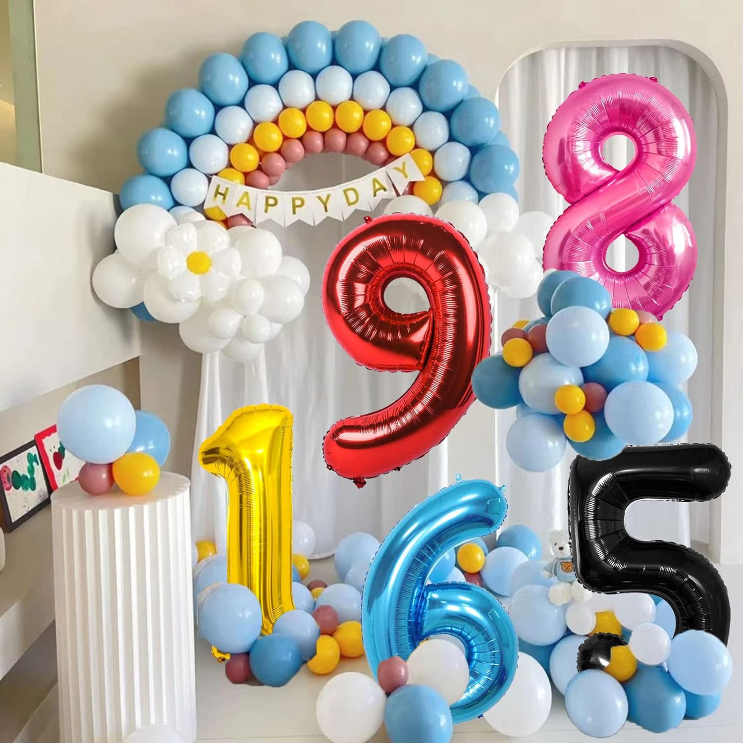 Globo rosa con el número 16 de 40 pulgadas, globos grandes de Mylar para niños de 16 años de edad, decoración de fiesta de cumpleaños, boda,