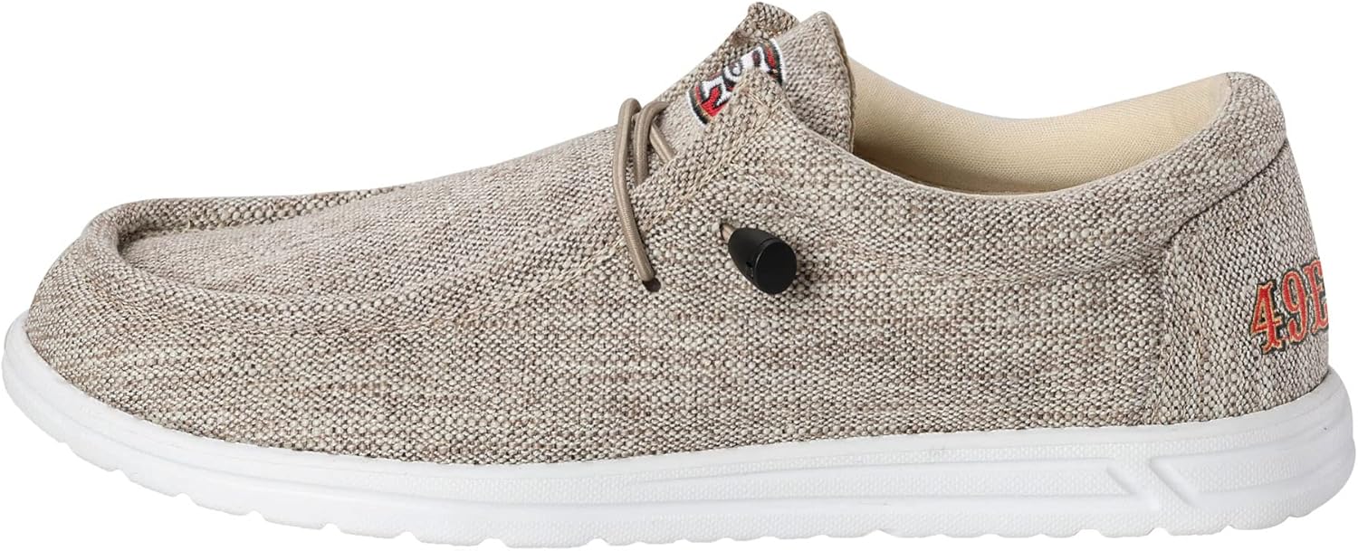 FOCO Men’s NFL Team Logo Lightweight Loafers Lace Up Cotton Knit Shoes