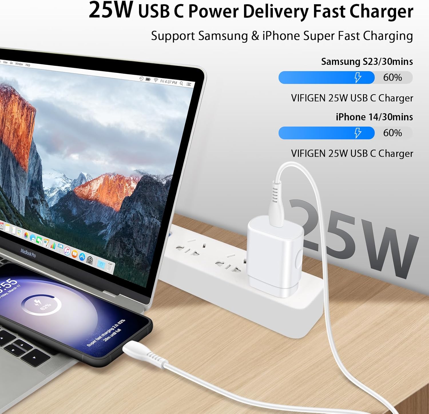 Cargador rápido tipo C Samsung de 25 W para Samsung Galaxy A15 5G A54 A14 5G A25 A53 A23 A13 A03s A04s S24 Ultra S23 S22 S21 FE S20 Z Fold 5 Flip 5,