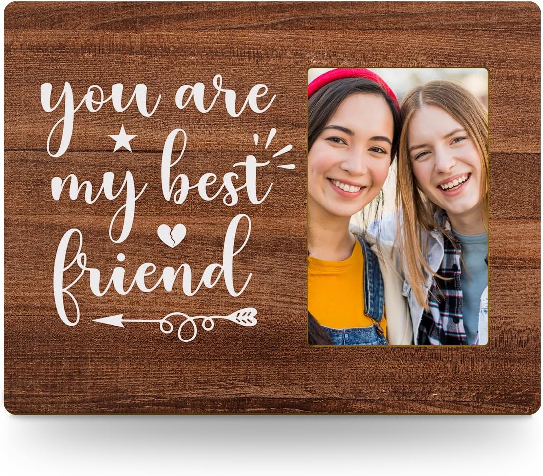 ZHAMEN Marco de fotos de cumpleaños para mejor amiga para escritorio, regalos de amistad, marco de fotos de pared, regalos para mujeres, hermana del