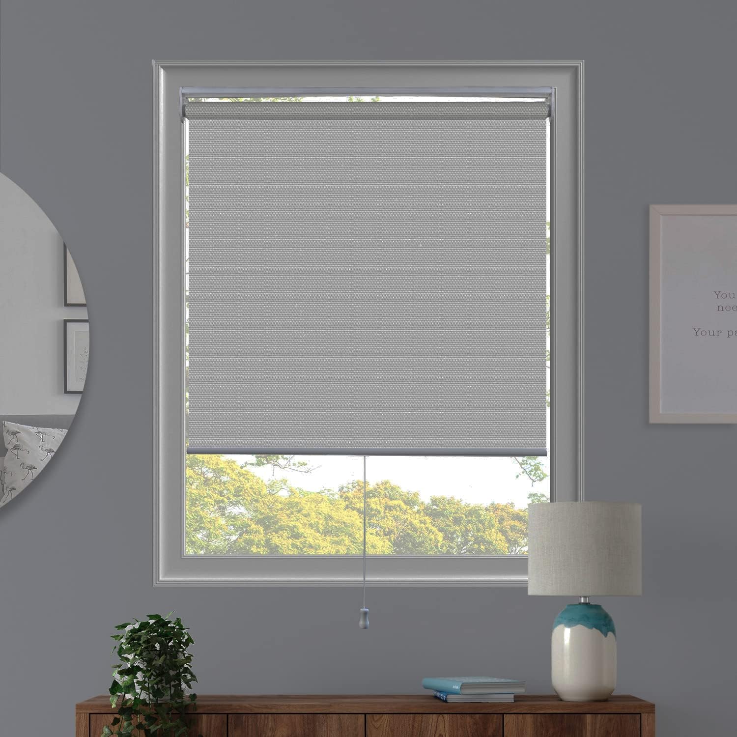 CHICOLOGY – Persianas enrollables, sin cordón, para el hogar, accesorio de ventana, persianas de puerta, con filtración de luz, 33 x 72 pulgadas