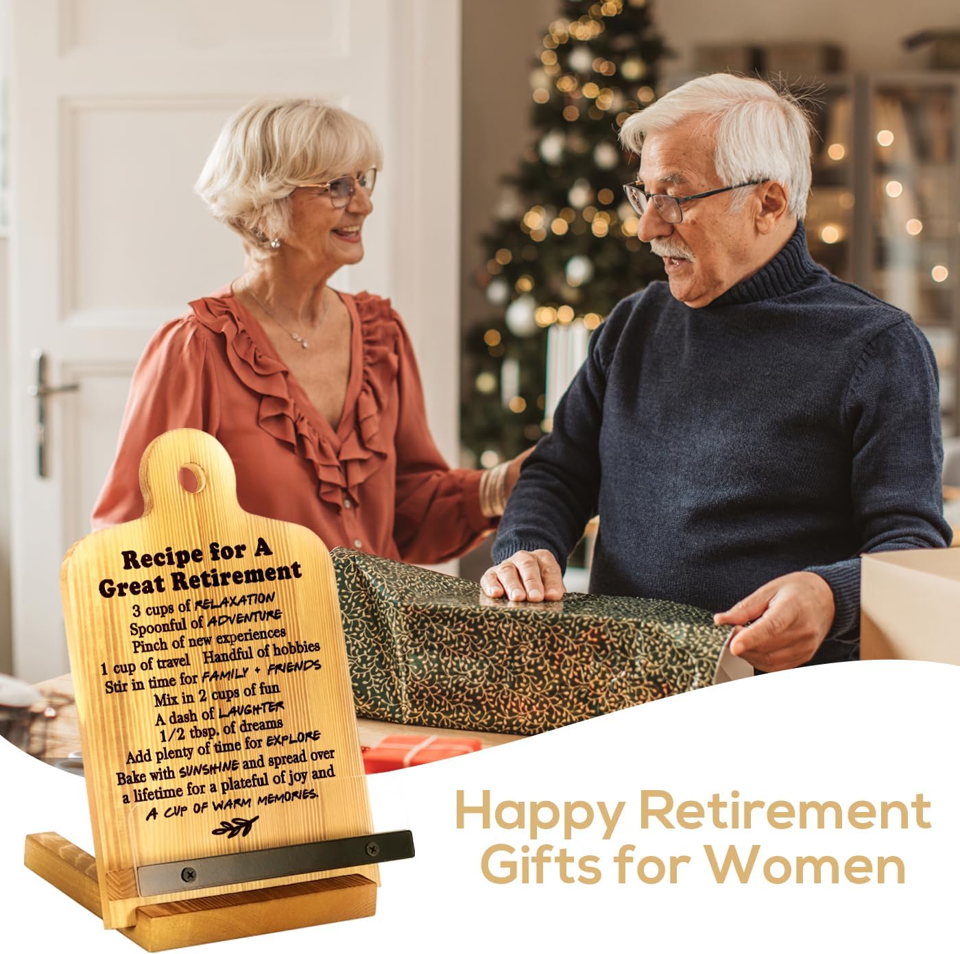 Regalos de jubilación para mujeres, soporte para libros de cocina de jubilación, regalos para compañeras de trabajo, profesoras, enfermeras, jefe,