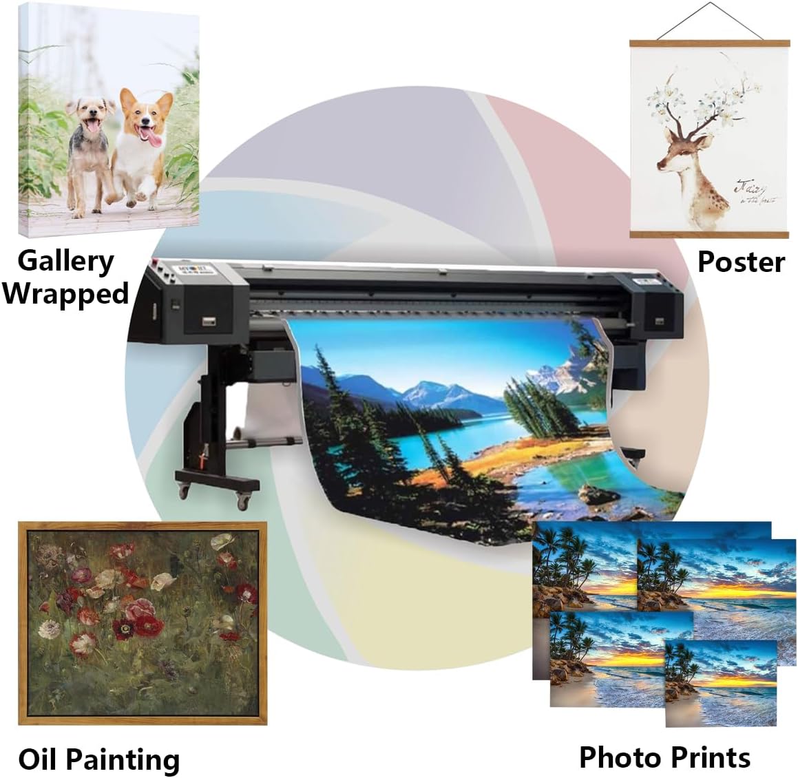 Rollo de lona de polialgodón de 14.82 ozm para impresión de inyección de tinta Epson Canon HP, acabado mate profesional para acrílico, óleo,