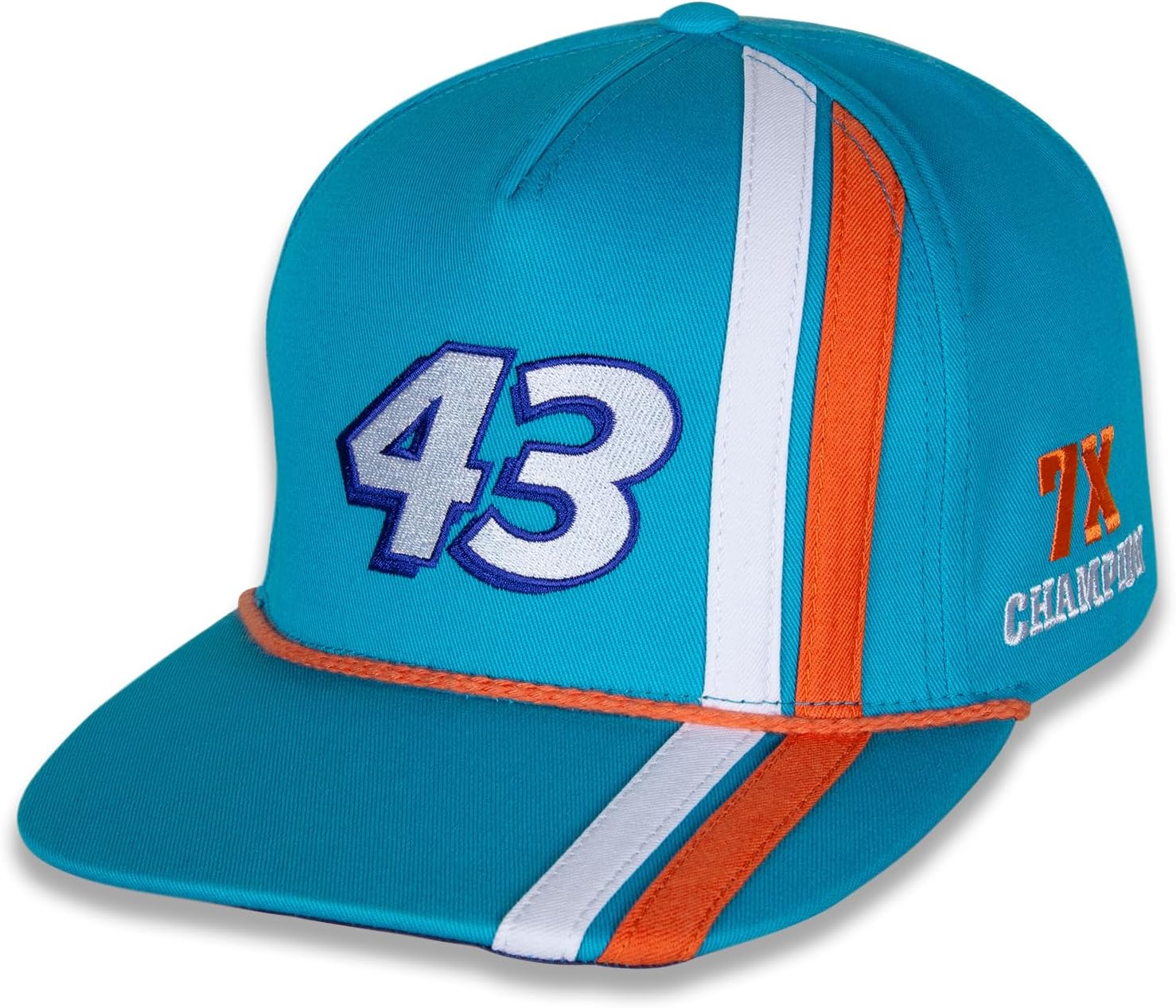 Richard Petty #43 NASCAR 2023 Sombrero de cuerda azul de Carolina con número grande 43 7 veces campeón, marino