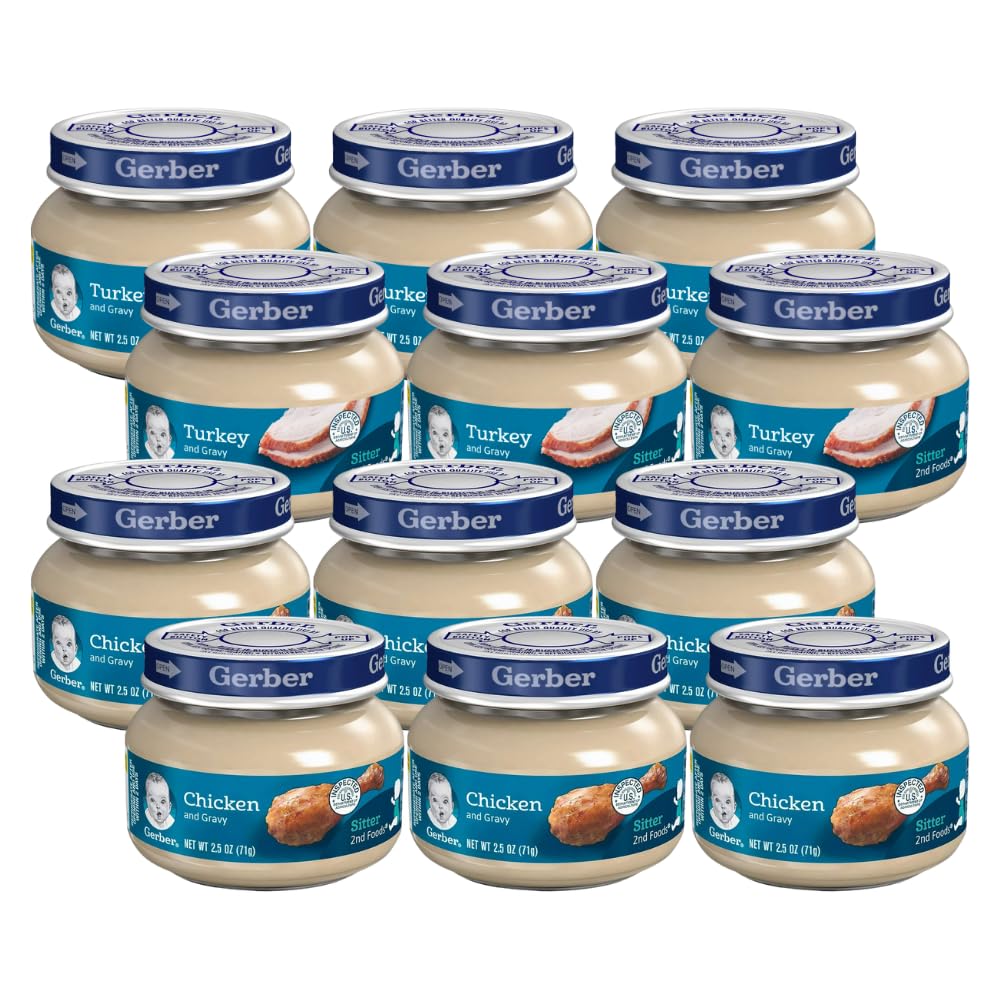 Gerber 2nd Foods – Salsa de pollo y salsa de pavo, 2.5 onzas (paquete de 12)