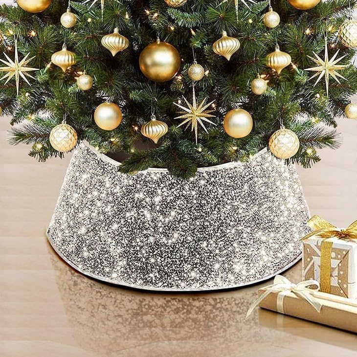 Base de falda para árbol de Navidad, redonda, cuadriláterahexagonal, decoración de tronco, cuello definitivo, varios tamaños, perfecto para