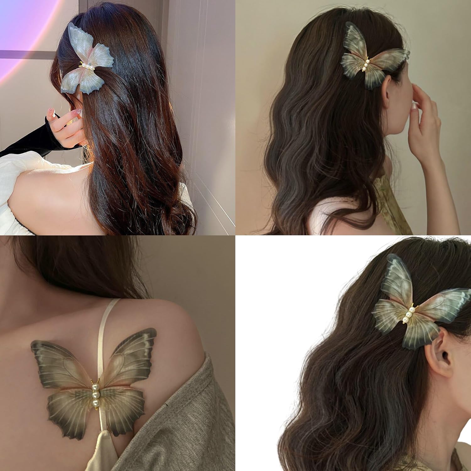 Pinzas para el pelo de mariposa, lazos para el cabello, horquillas para el cabello, para bodas, cumpleaños, accesorios para el cabello, horquillas