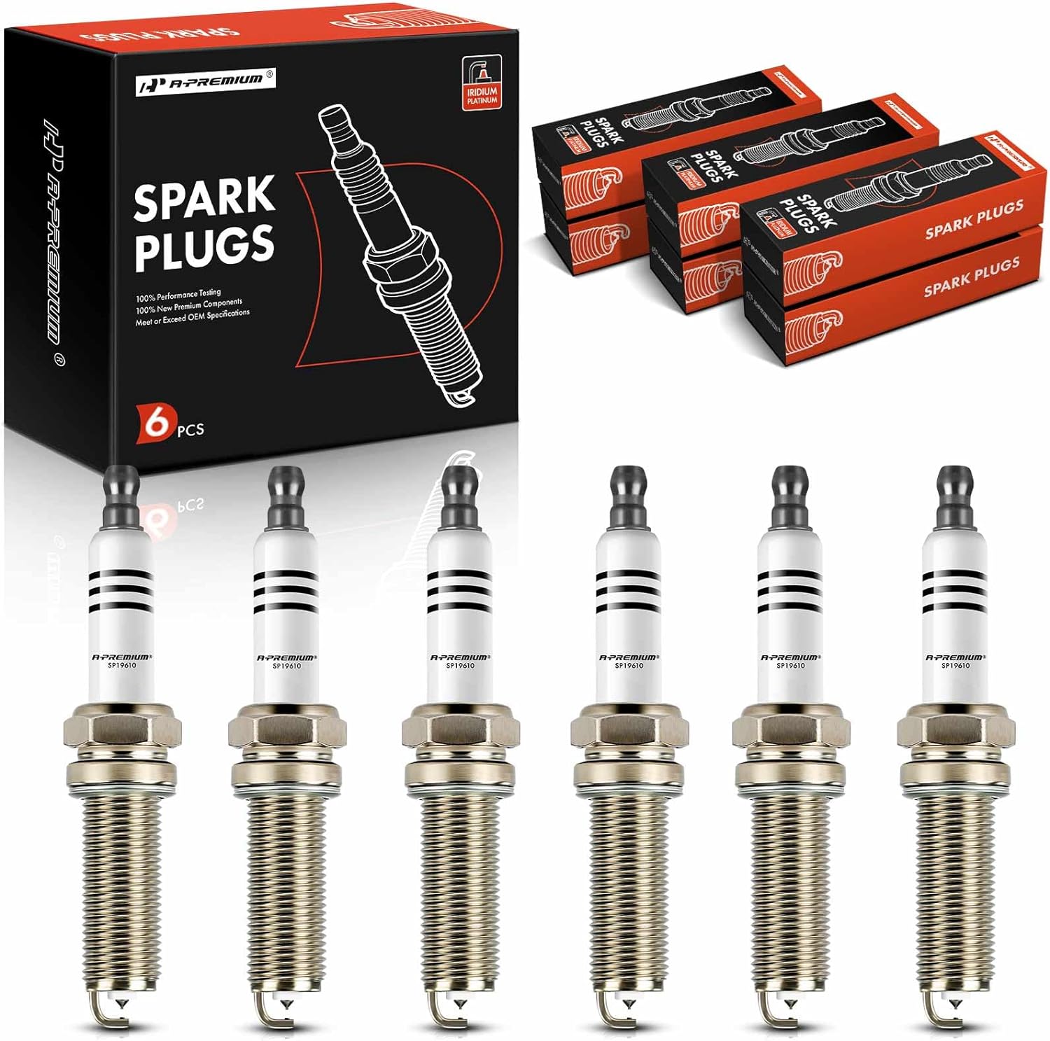 A-Premium Bujías iridio Platinum compatibles con Volkswagen Passat 2006-2018, Atlas 2018-2019, Touareg 2007-2017 y Audi Q7 2007-2010 y Porsche