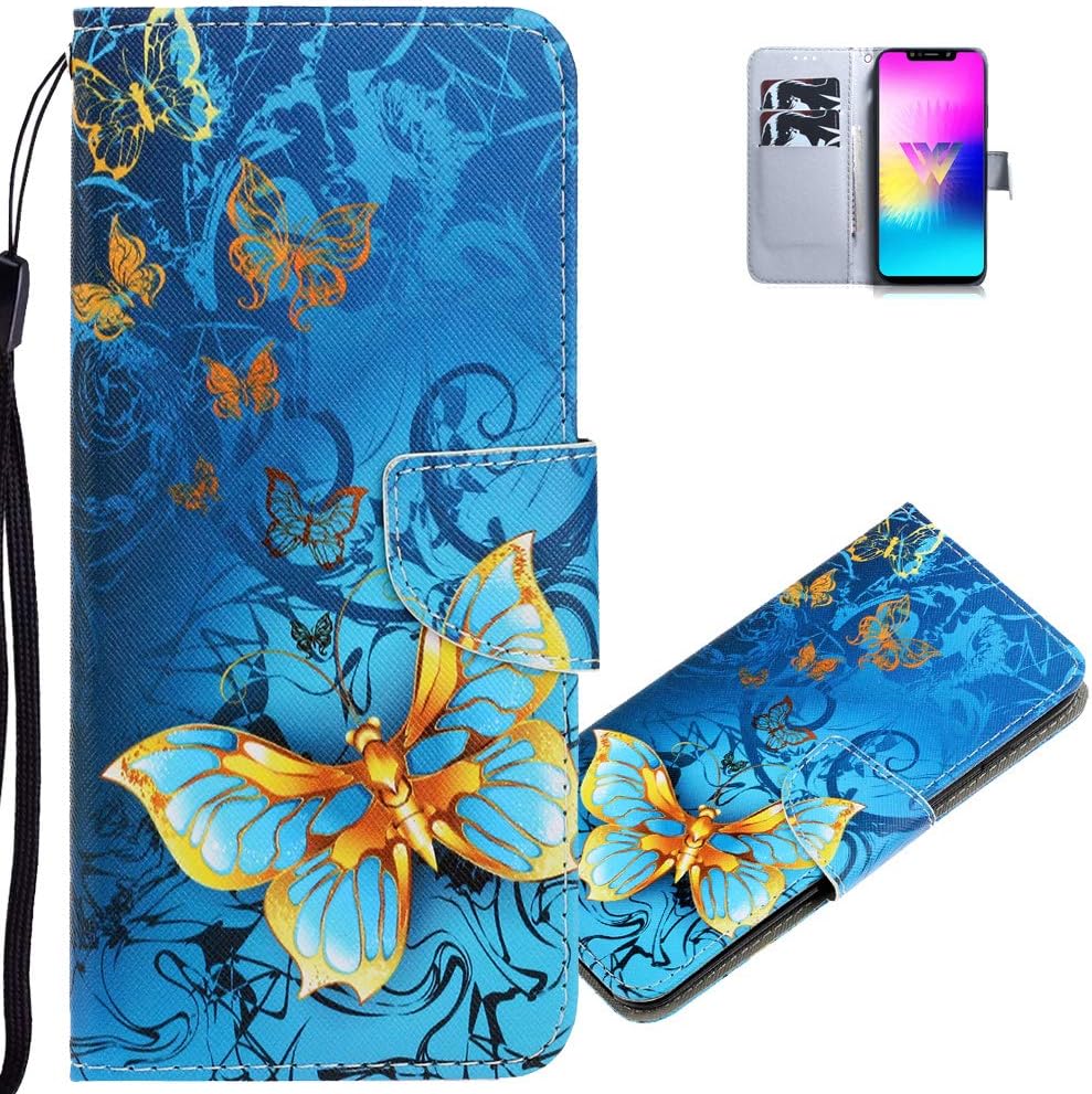 Funda pintada para iPhone XR, elegante carcasa de cuero con cierre magnético, funda protectora a prueba de golpes con correa para la muñeca para