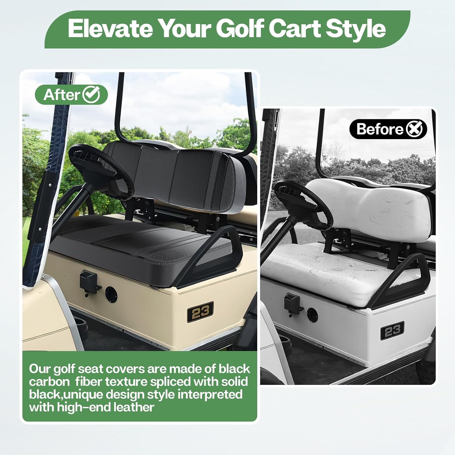 T TGBROS Fundas de asiento de carrito de golf para Club Car DS OEM, fundas de asiento ordinarias para carrito de golf, kit de cojín de asiento
