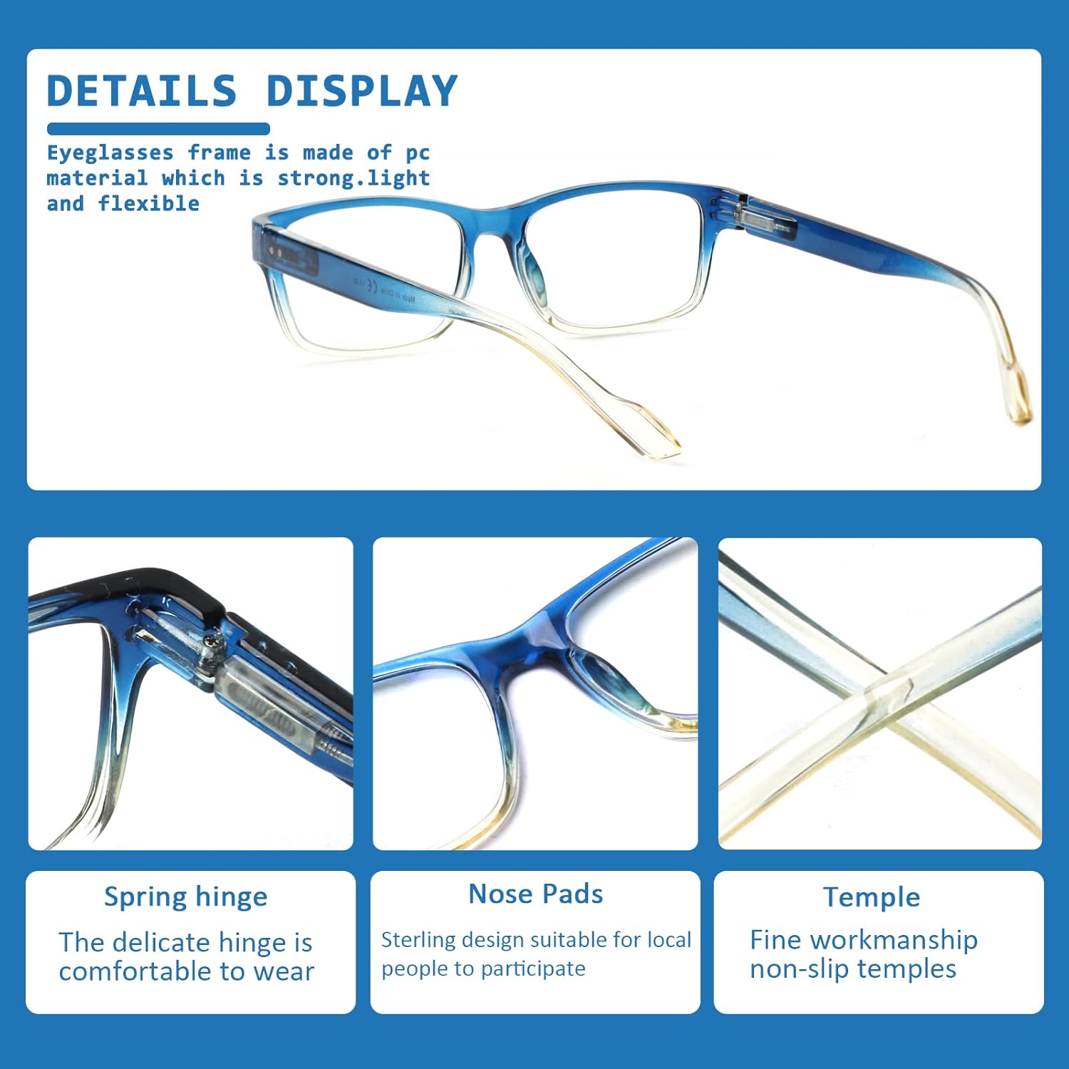 JOSCHOO Paquete de 5 lentes de lectura con bloqueo de luz azul, antifatiga ocular, lentes de lectura para computadora para mujeres y hombres