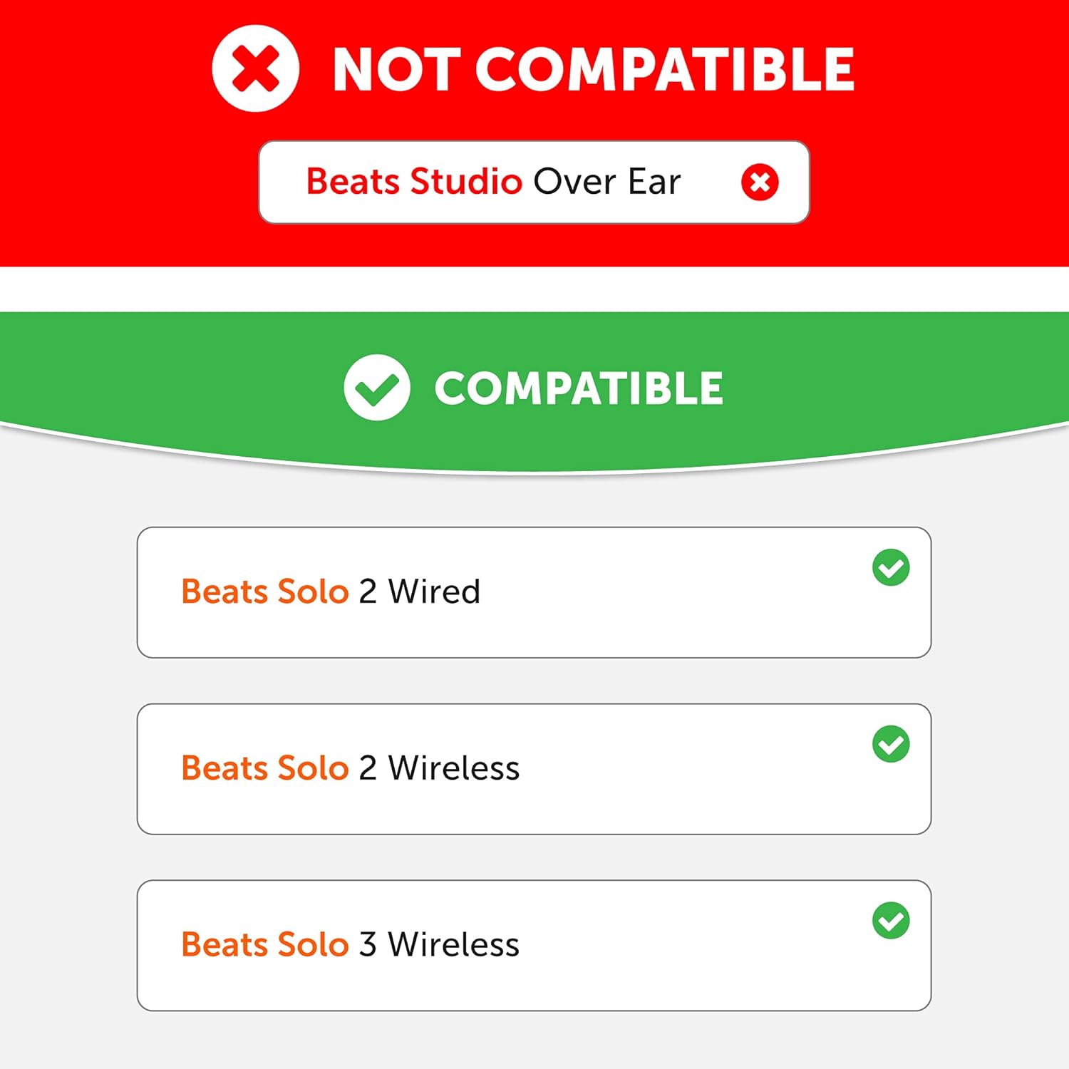 WC SweatZ Beats Solo – Fundas para almohadillas de sudor para Beats Solo 3 y Beats Solo 2, fabricadas por Wicked Cojines, a prueba de sudor,