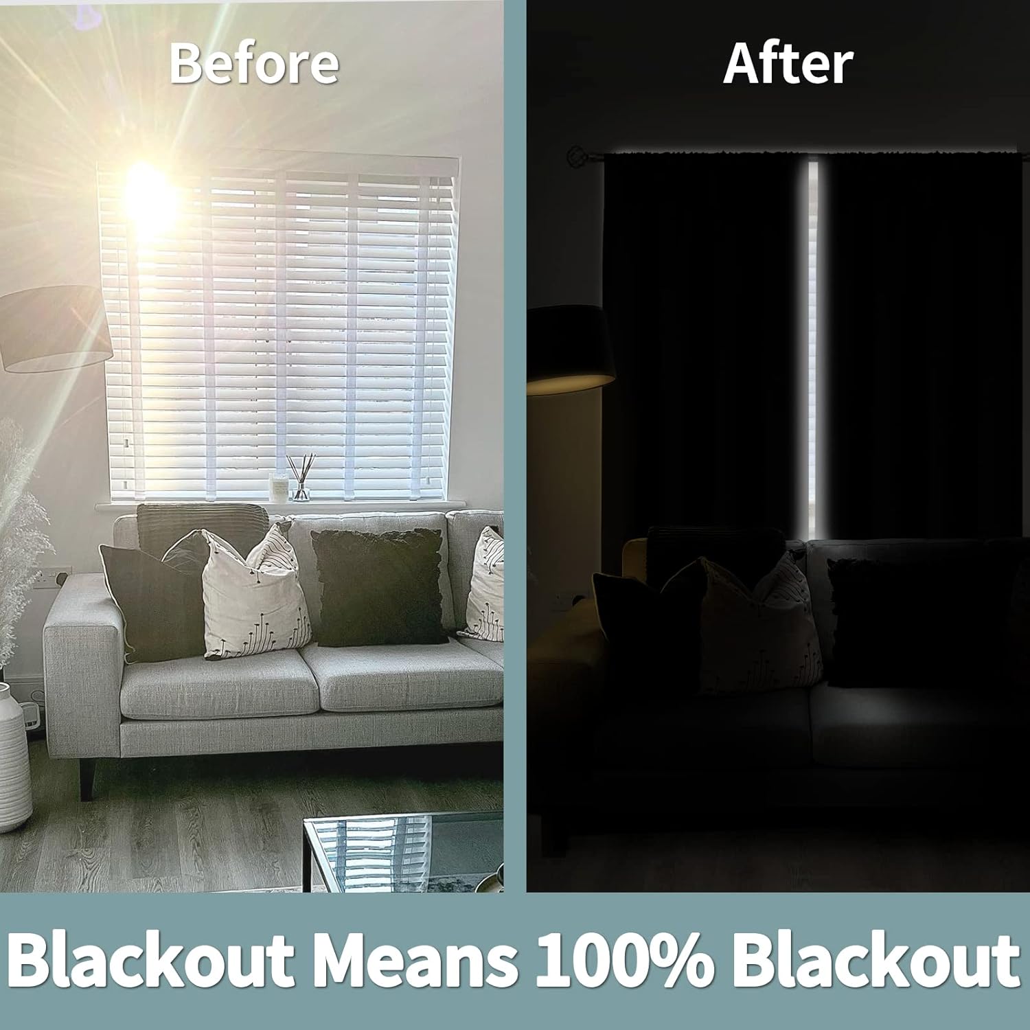 BGment – 2cortinas 100% opacas, con aislamiento térmico, forro negro, de doble capa, oscurecedoras, reductoras de ruido y con bolsillo para