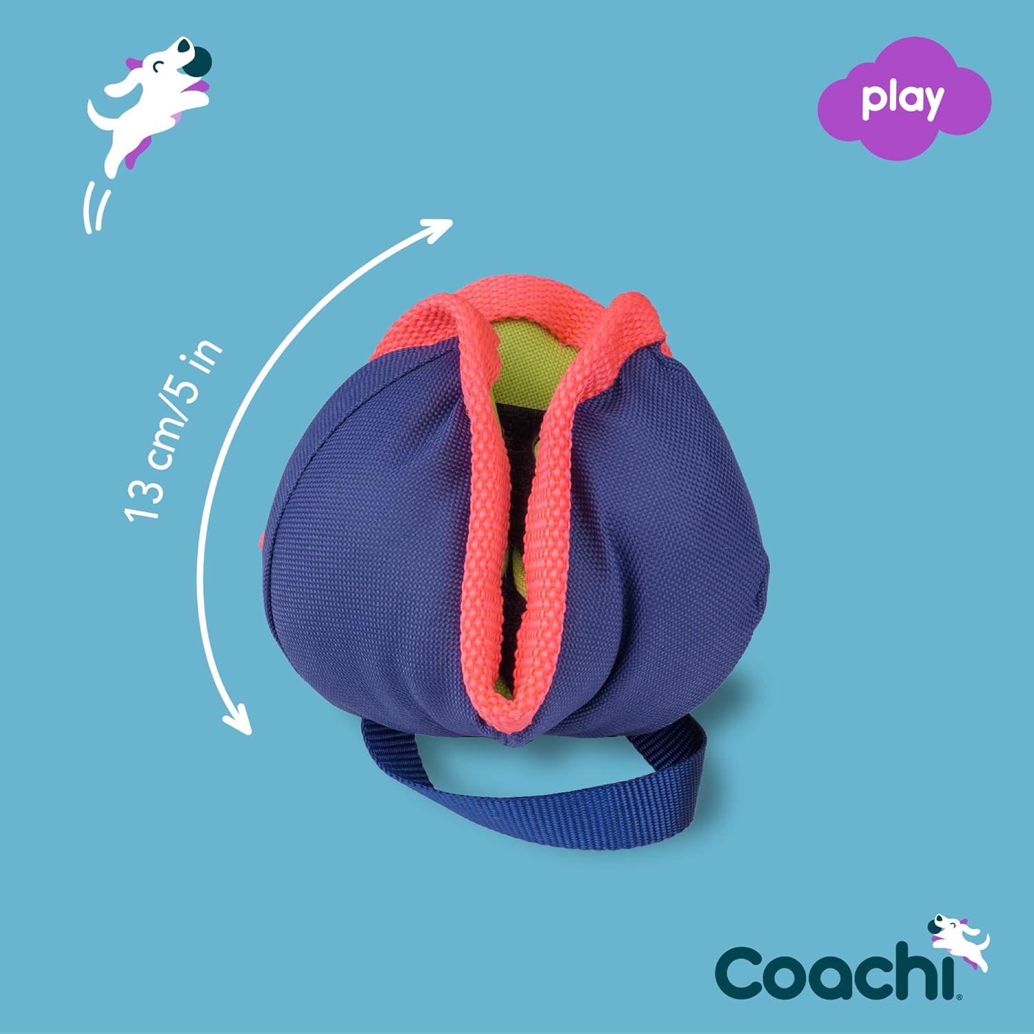 Coachi Chase & Treat – Un divertido juguete de enriquecimiento para perros, rellena con golosinas para jugar interactivo. Bueno para motivar,