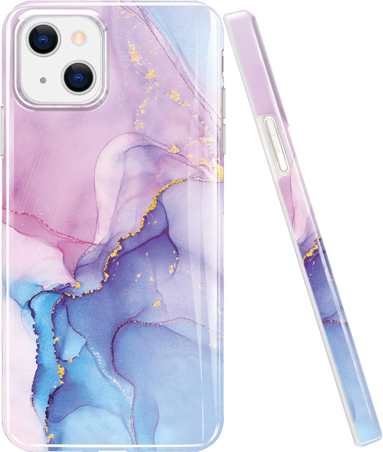 luolnh Funda dorada brillante compatible con iPhone 13, diseño de mármol, a prueba de golpes, delgada, de silicona suave, TPU para iPhone 13 de 6.1