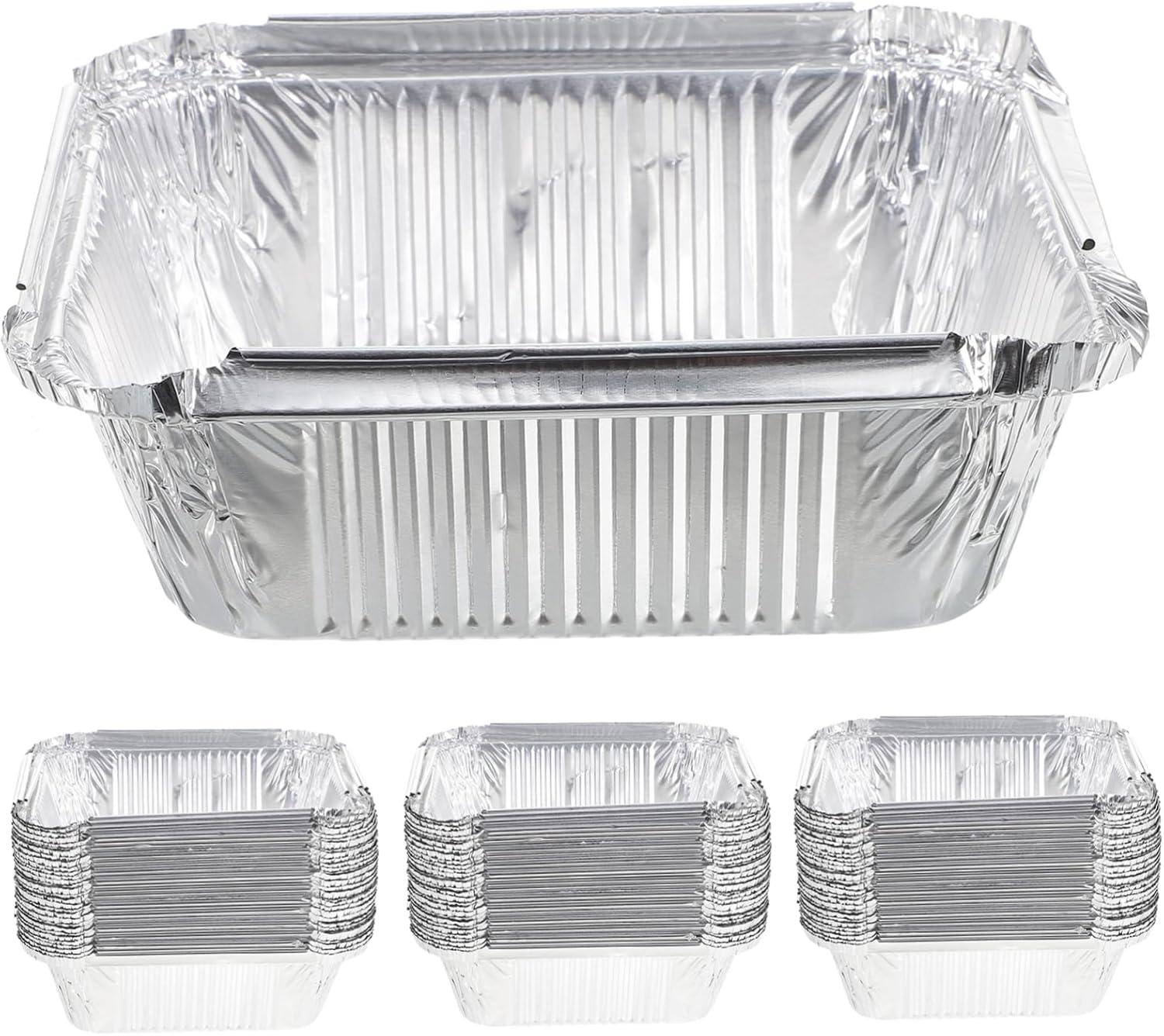 Yardwe 30 cajas de papel de aluminio para tartas desechables para tartas, sartenes de aluminio, mesa de vapor, sartenes profundas, sartenes de