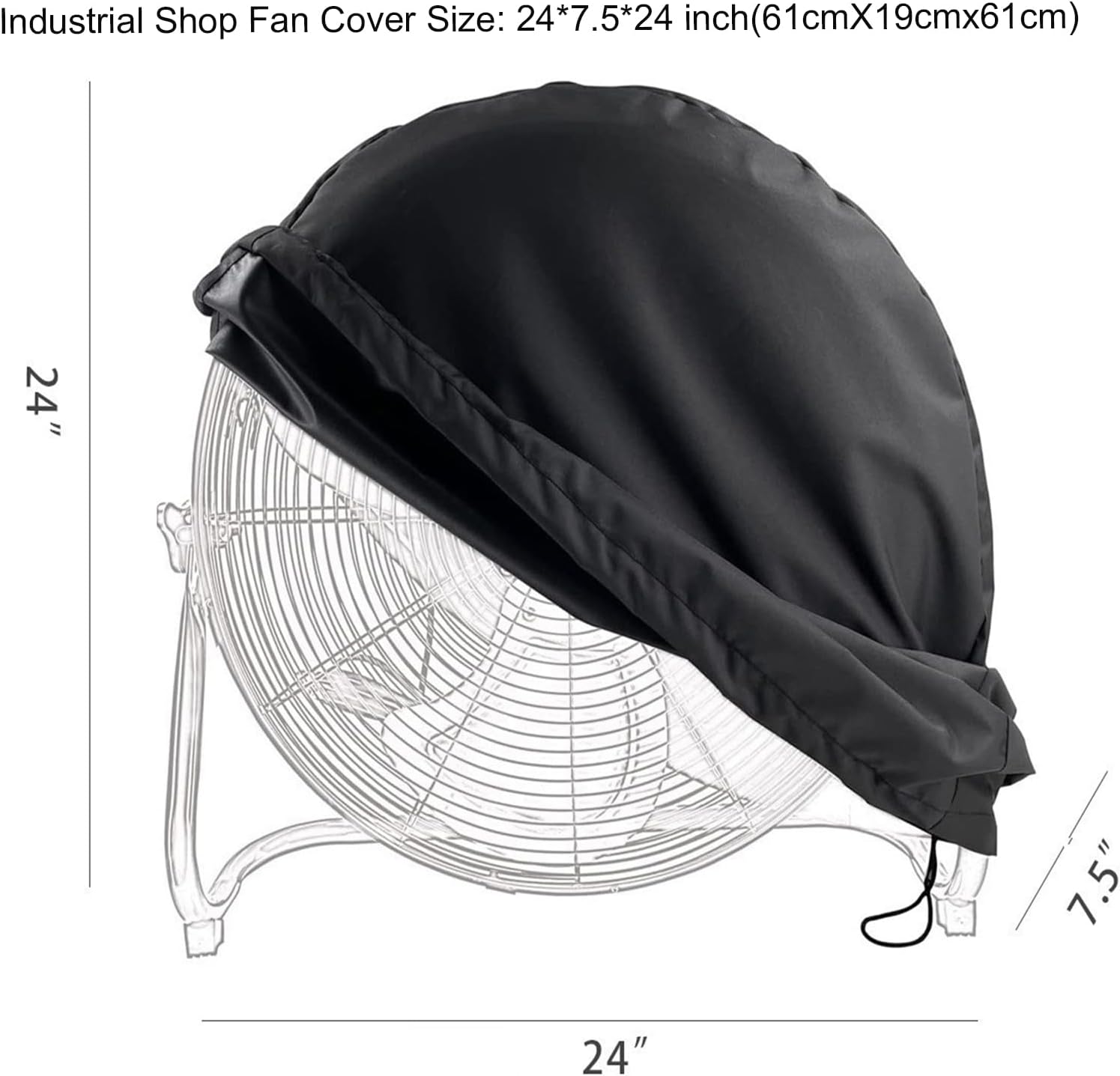 Cubierta de ventilador de piso industrial, cubierta de ventilador impermeable y a prueba de polvo, apta para la mayoría de ventiladores de piso de