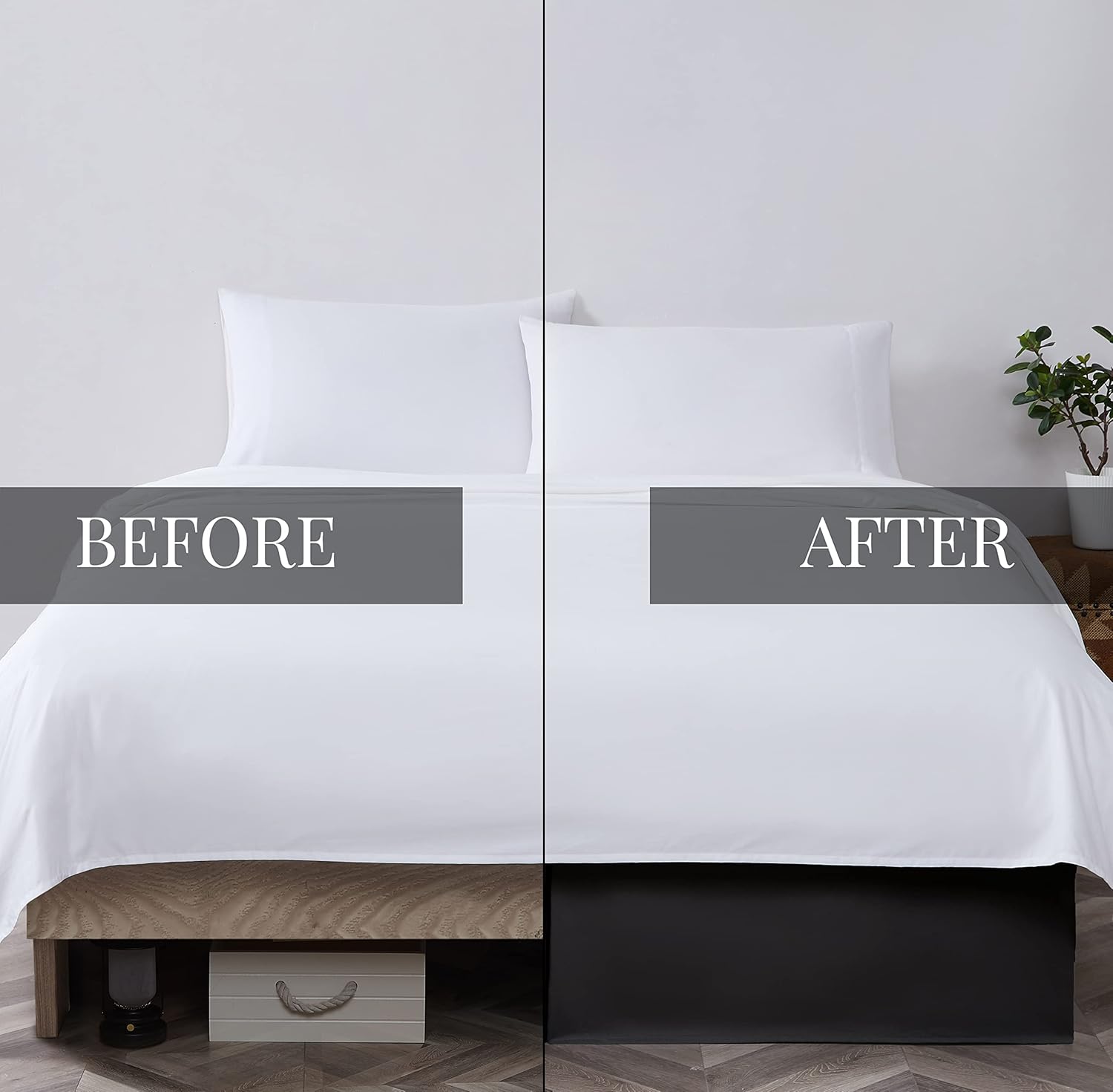Southshore Fine Linens VILANO Springs faldón para cama plisada, 15 pulgadas