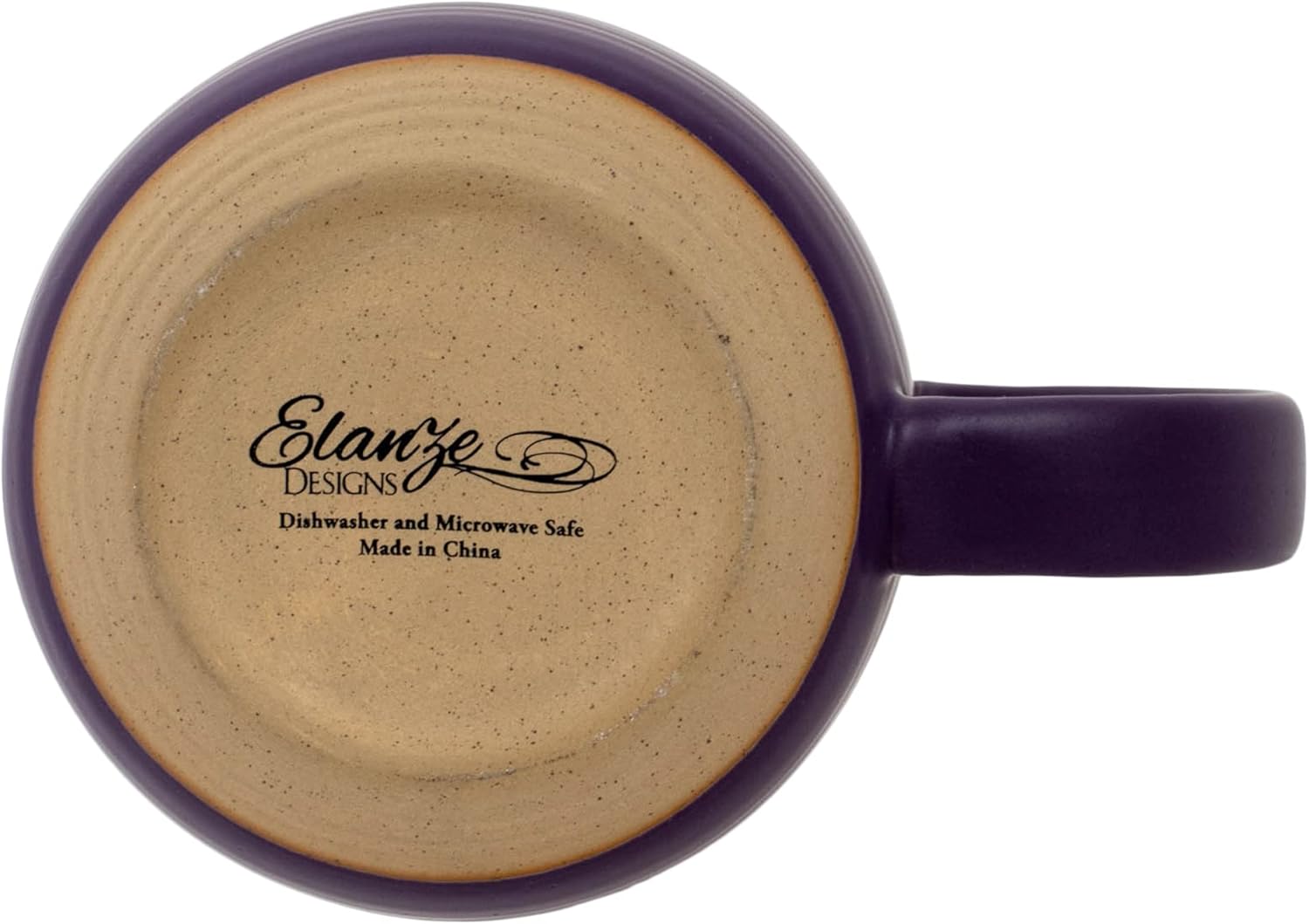 Elanze Designs Juego de 4 tazas de café con fondo de arcilla cruda de 16 onzas, color morado
