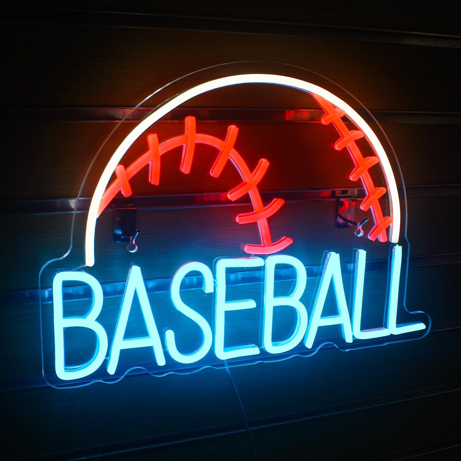 LUCUNSTAR Letrero de neón de béisbol para decoración de pared, letrero de neón LED para decoración de pared, letrero de neón LED con interruptor