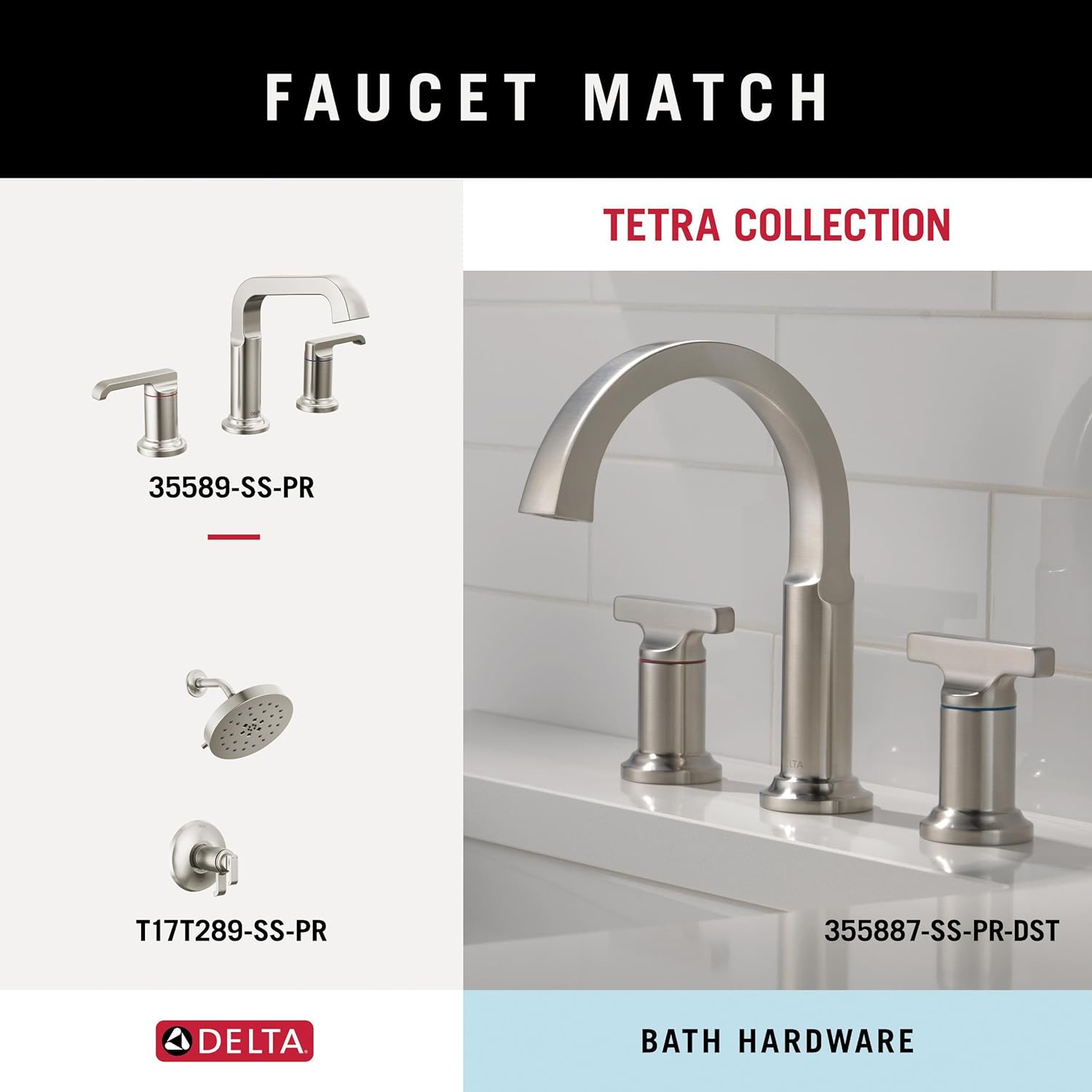 DELTA FAUCET 78924-SS Tetra – Toallero de baño (24 pulg., acero inoxidable)