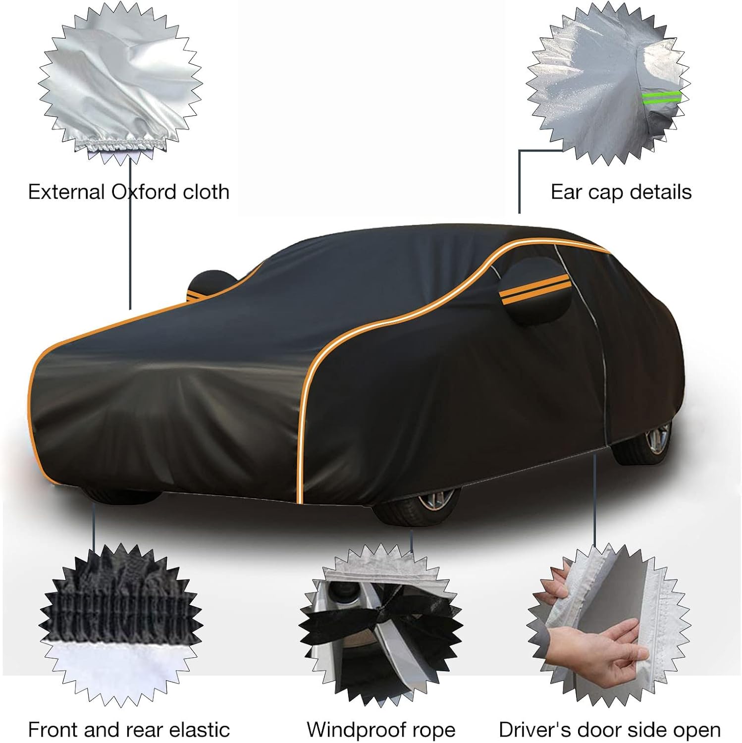 Car Cover for Dacia Sandero Stepway Sandero 2 Stepway Sandero 3 Stepway Car Cover, Full Car Cover Breathable Anti-UV Snowproof Rainproof Windproof
