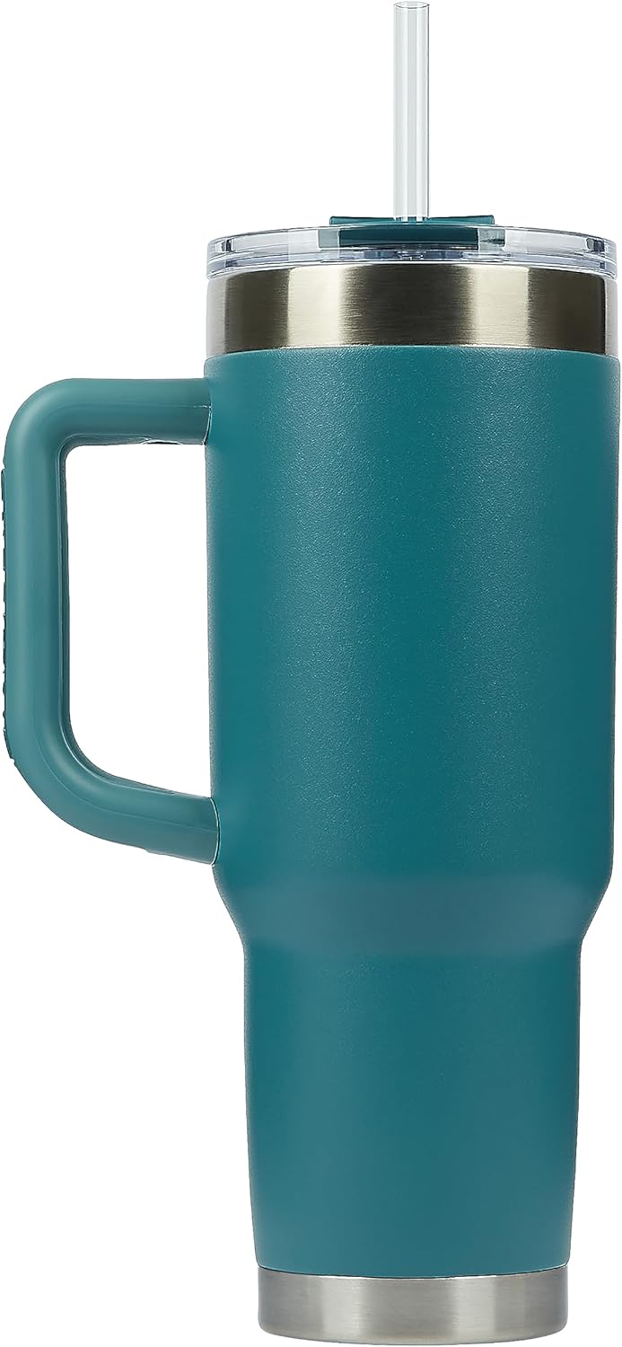 Pelican Hydration Pelican Porter – Vaso aislado al vacío de 40 onzas, acero inoxidable reciclado de doble pared de viaje con doble tapa, taza de