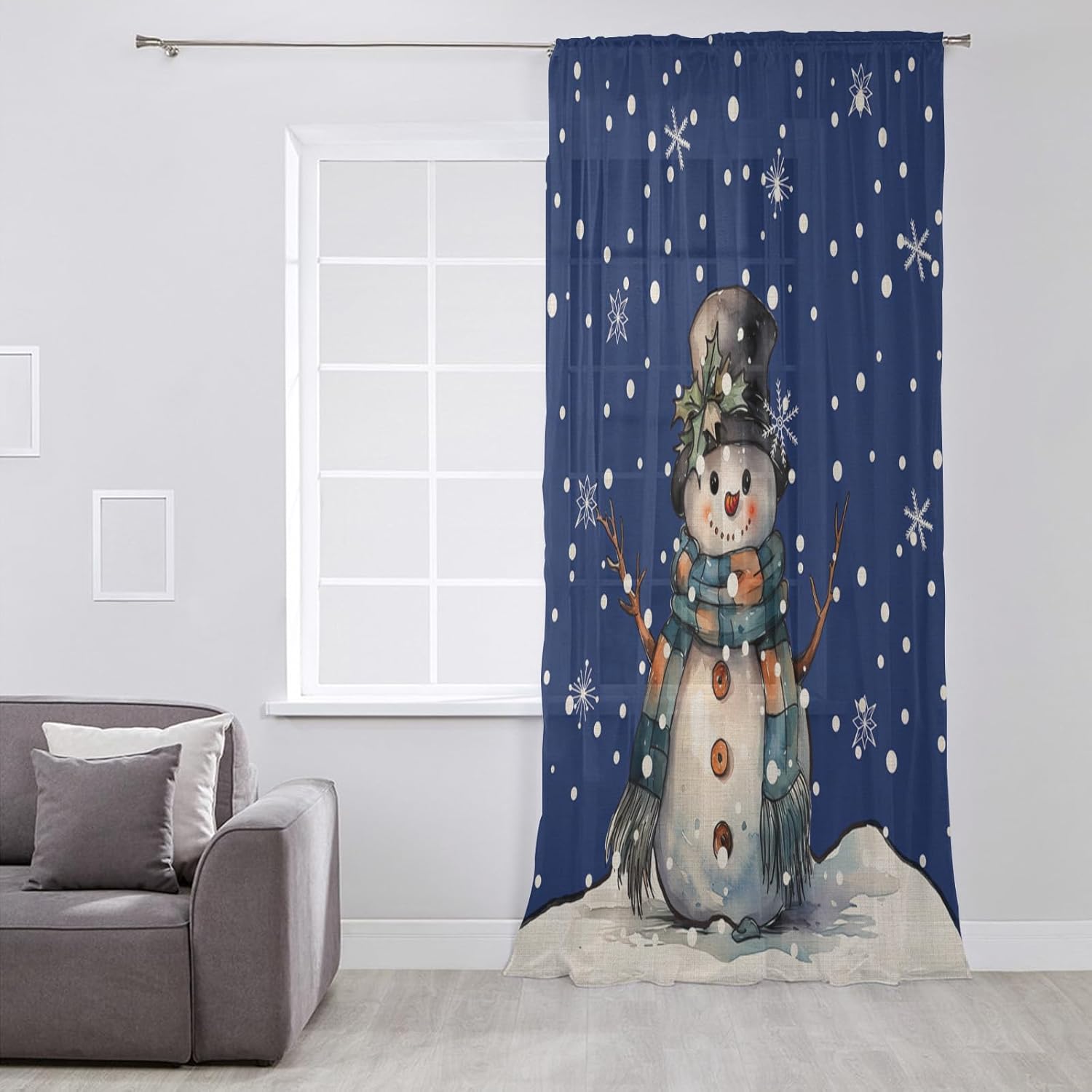 Shabby Chic – Cortinas de gasa con bolsillo para barra de 45 pulgadas de largo, cortinas de gasa semitransparentes con bolsillo para barra, cortinas