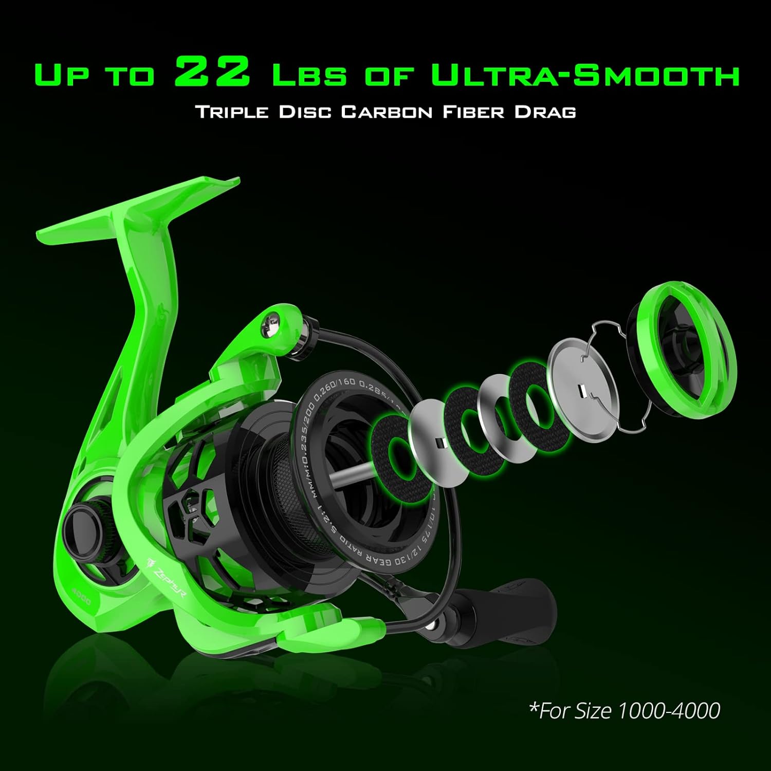 KastKing Zephyr Spinning Reel 5.6oz – Size 500 is Perfect for UltralightIce Fishing,7+16+1BB Smooth Powerful Fishing Reel, Fresh & Saltwater Fishing