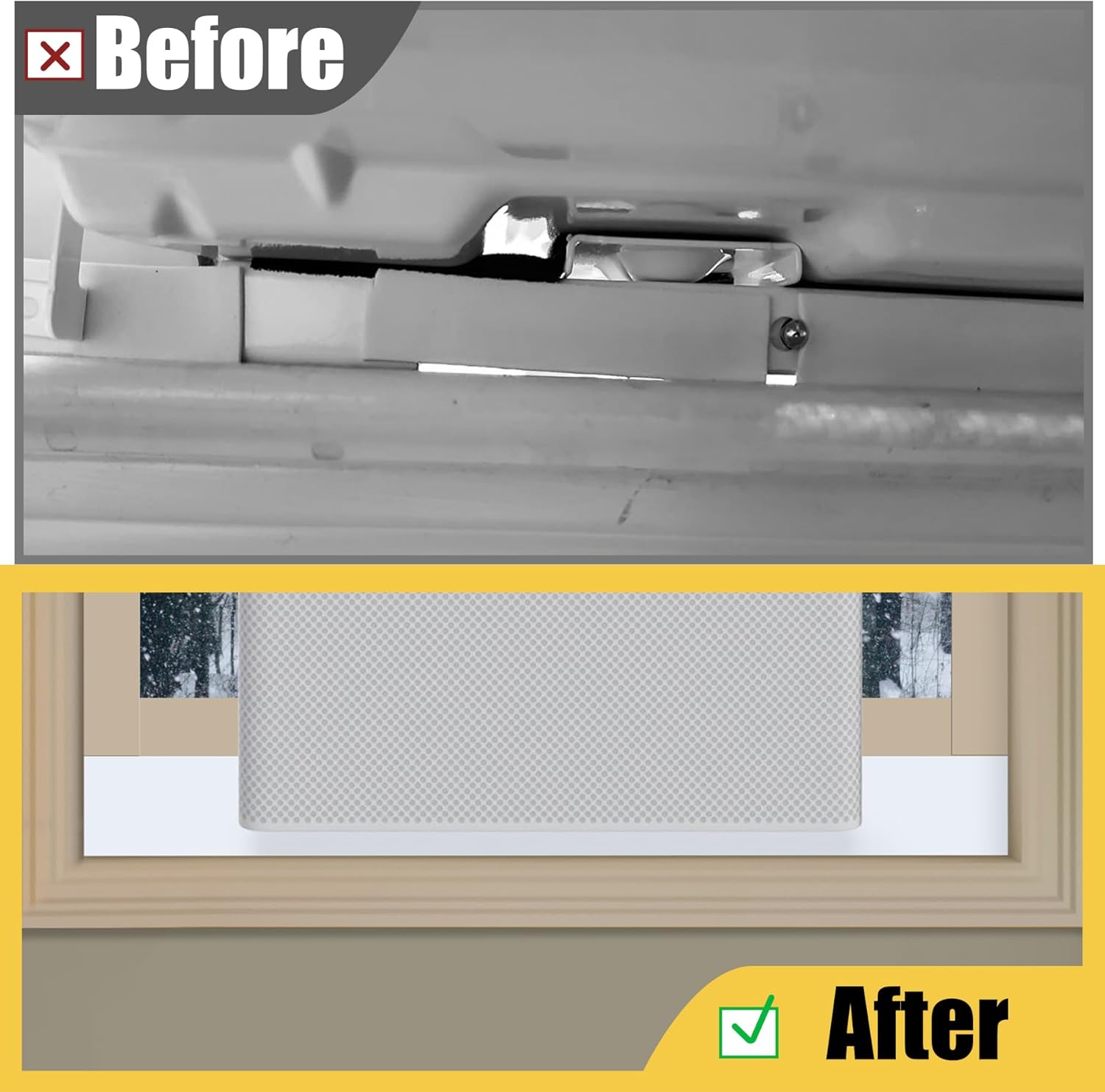 Powrocket Paquete de 2 bloques de espuma para unidades de aire acondicionado en forma de U, bloque de espuma lateral de cortina de CA para ventana