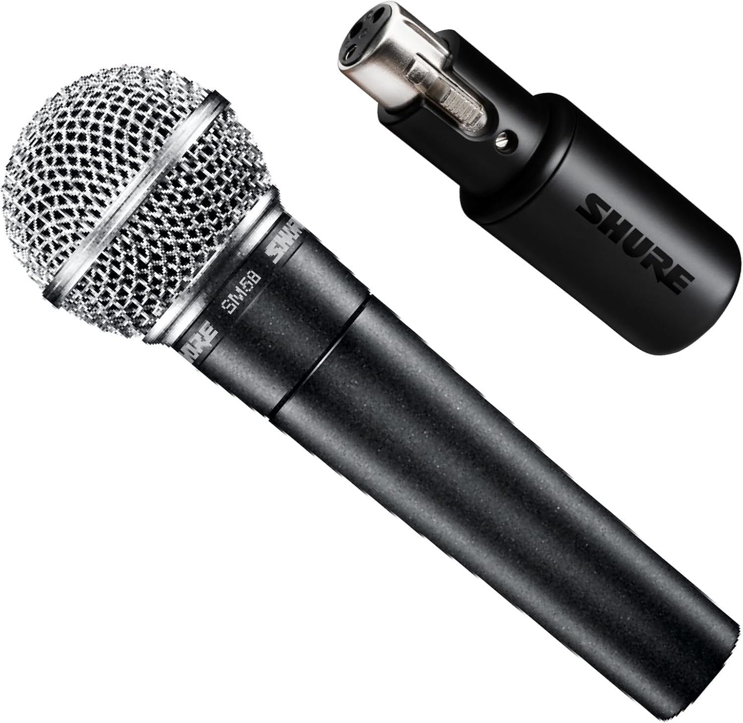 Shure Paquete de micrófono SM58-LC con interfaz digital MVX2U XLR a USB con conector para auriculares, preamplificador integrado con control de