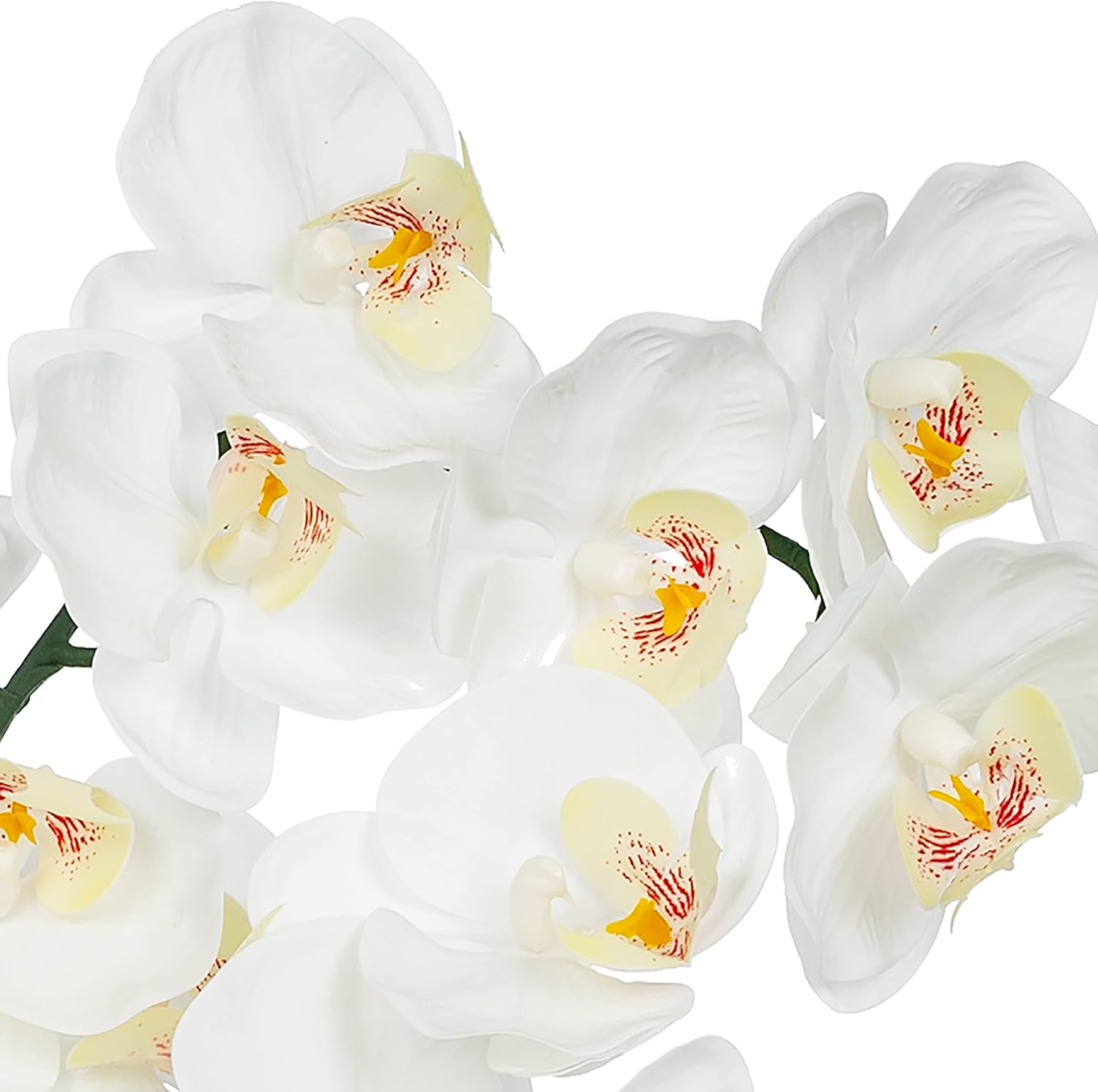 Vanity Art Arreglo floral de orquídea Phalaenopsis de ilusión líquida de 21.87 pulgadas en jarrón para decoración del hogar  8 piezas de flores