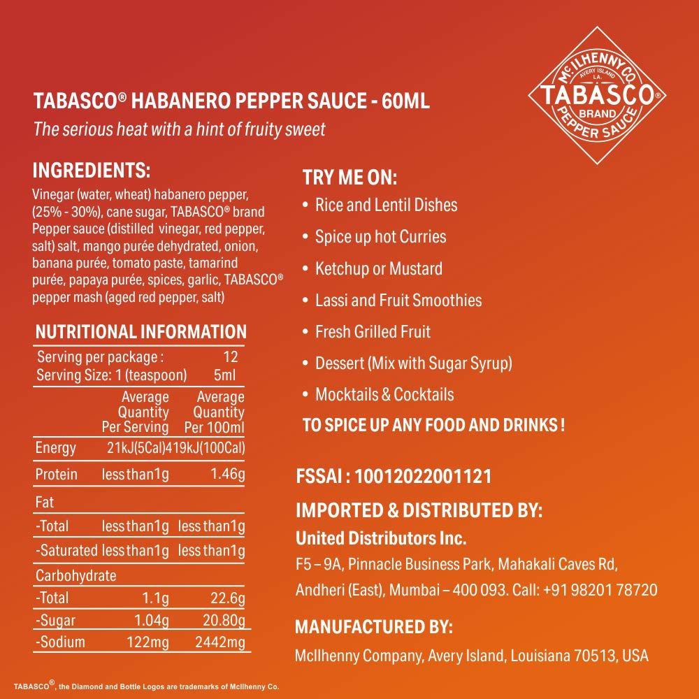 Salsa Tabasco Habanero60ml