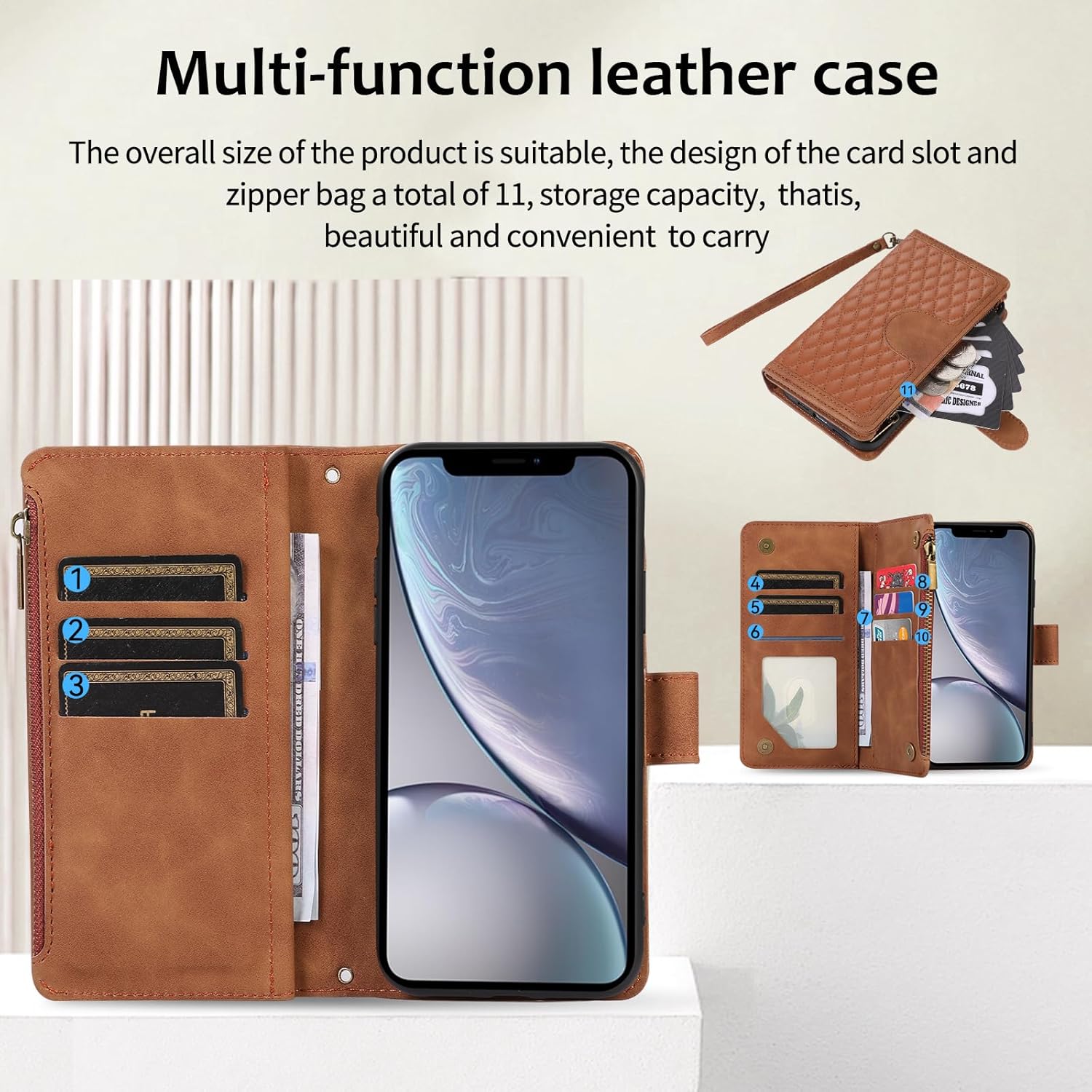 Asuwish Funda de teléfono para iPhone Xs X 10 10s Funda tipo cartera con protector de pantalla de vidrio templado y correa para la muñeca con