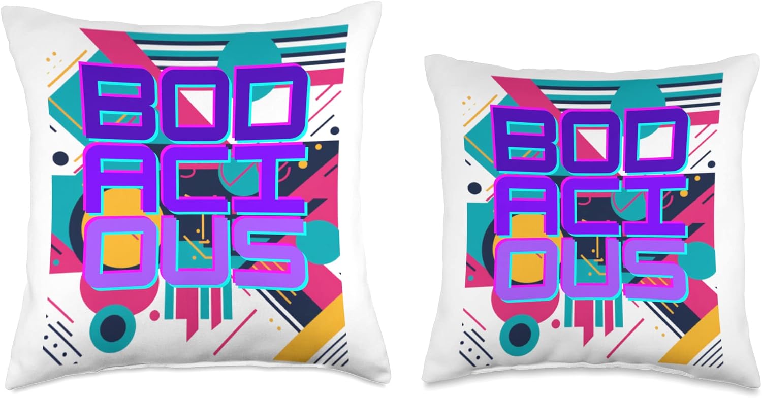 Bodacious on Colorful Abstract Design Throw Pillow, 16×16, Multicolor