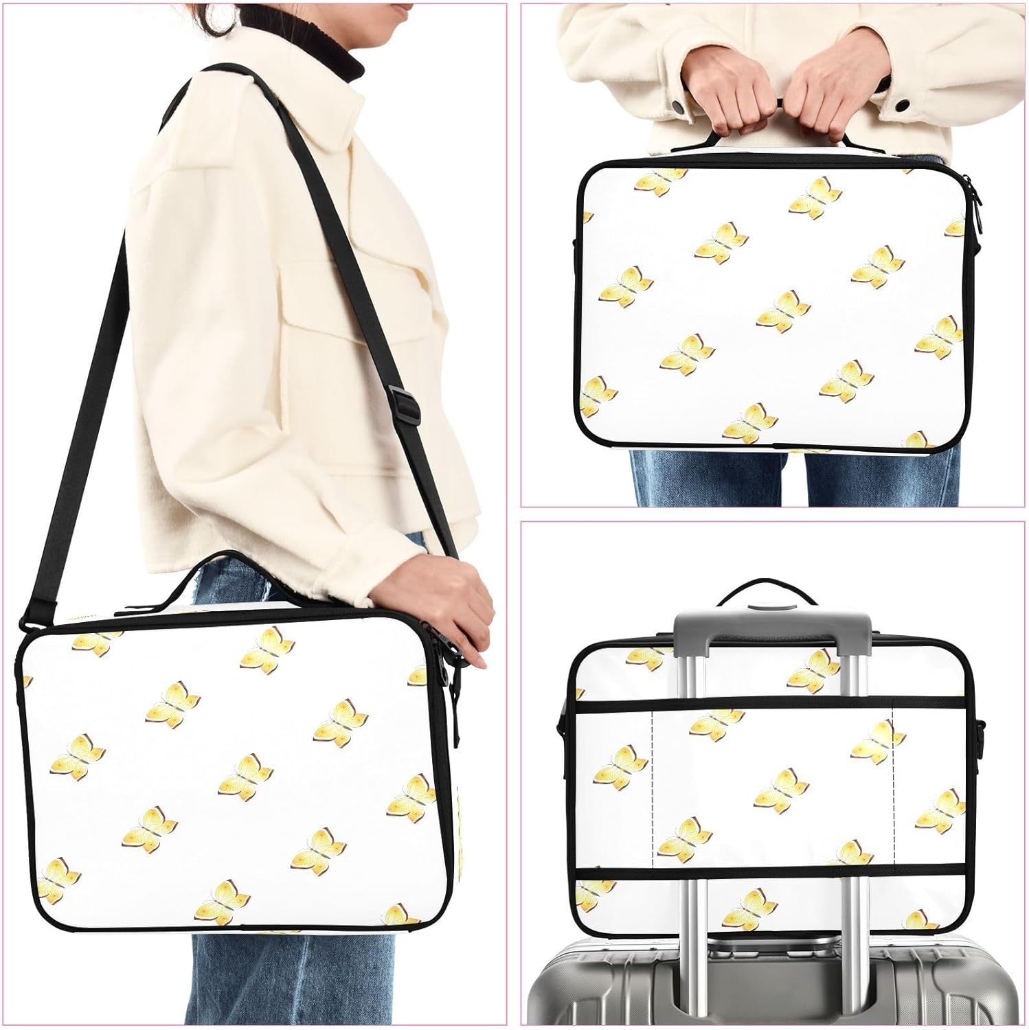 Mariposa Golden Fashion bolsa organizadora de cosméticos de viaje, cepillo de maquillaje grande, bolsa de maquillaje para mujeres, cosméticos,
