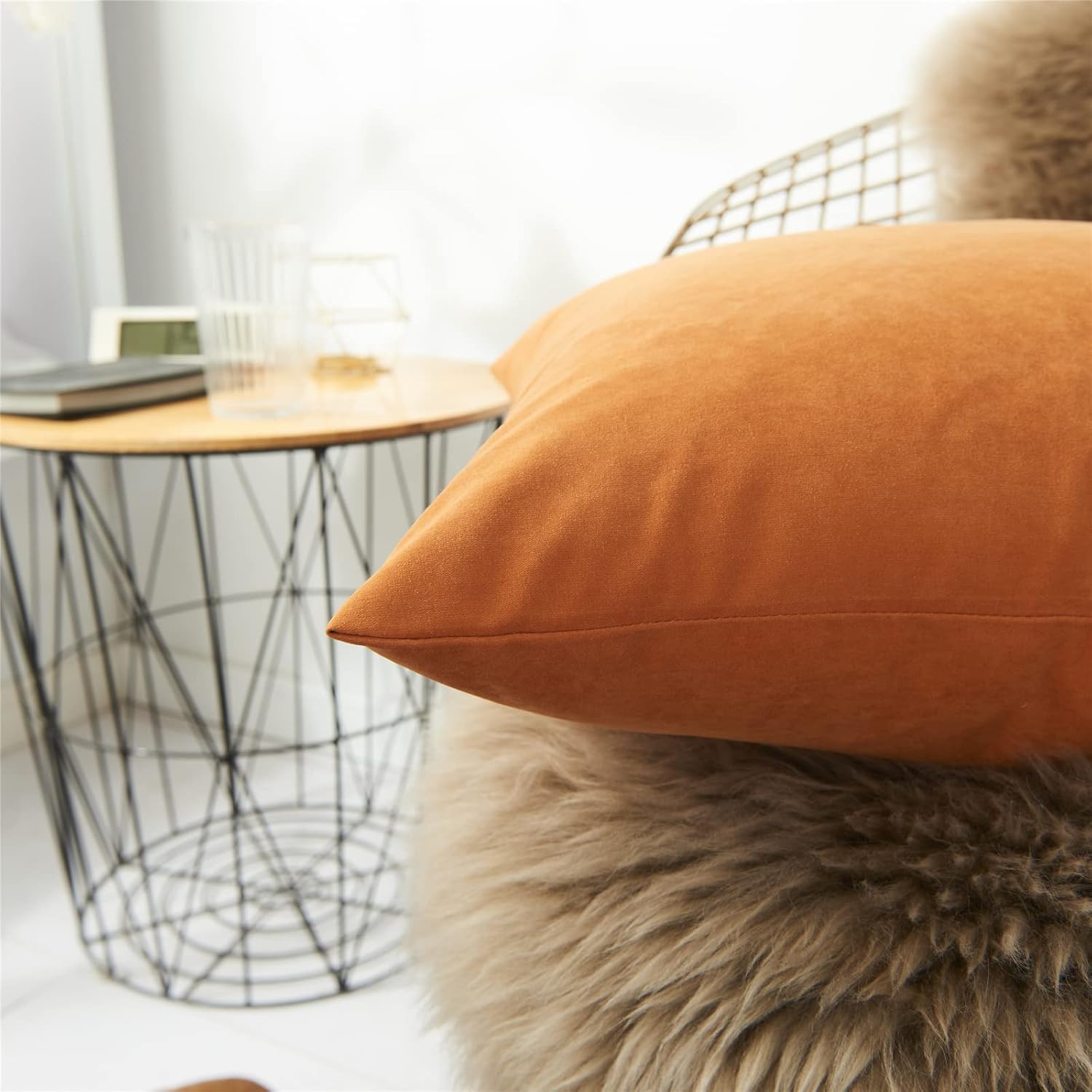 Juego de 4 fundas de almohada cuadradas para sofá, juego de 4 fundas de almohada cuadradas de 20 x 20 pulgadas, juego de 4 almohadas decorativas