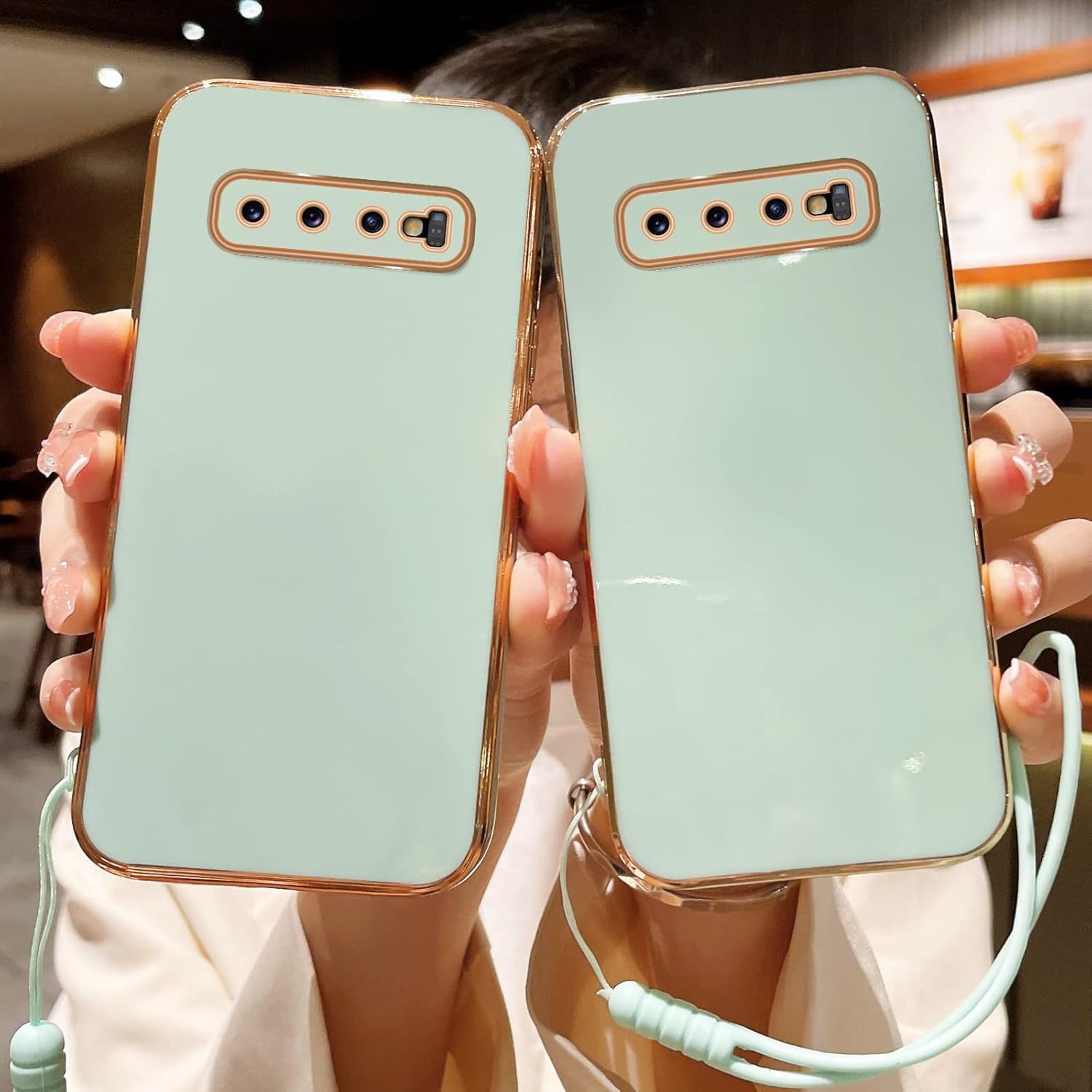 Funda para Samsung Galaxy S10, Galaxy S10 para mujer, galvanoplastia, de lujo, estética, moderna, bonita, de cámara completa, protección de TPU