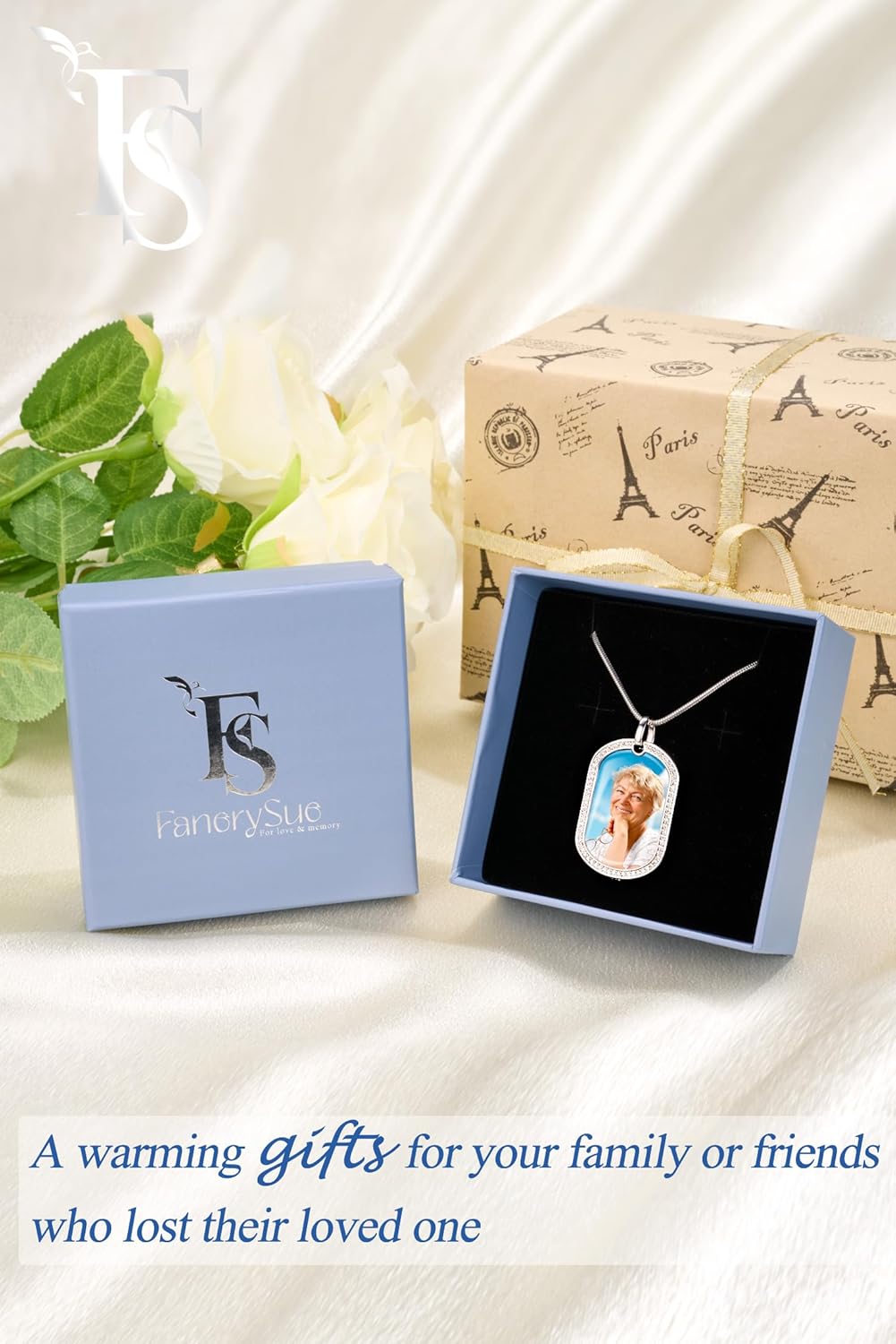 Fanery sue Collar de urna para cenizas humanas, collar de urna de cristal de corazón para cenizas, collar de urna personalizado para cenizas con