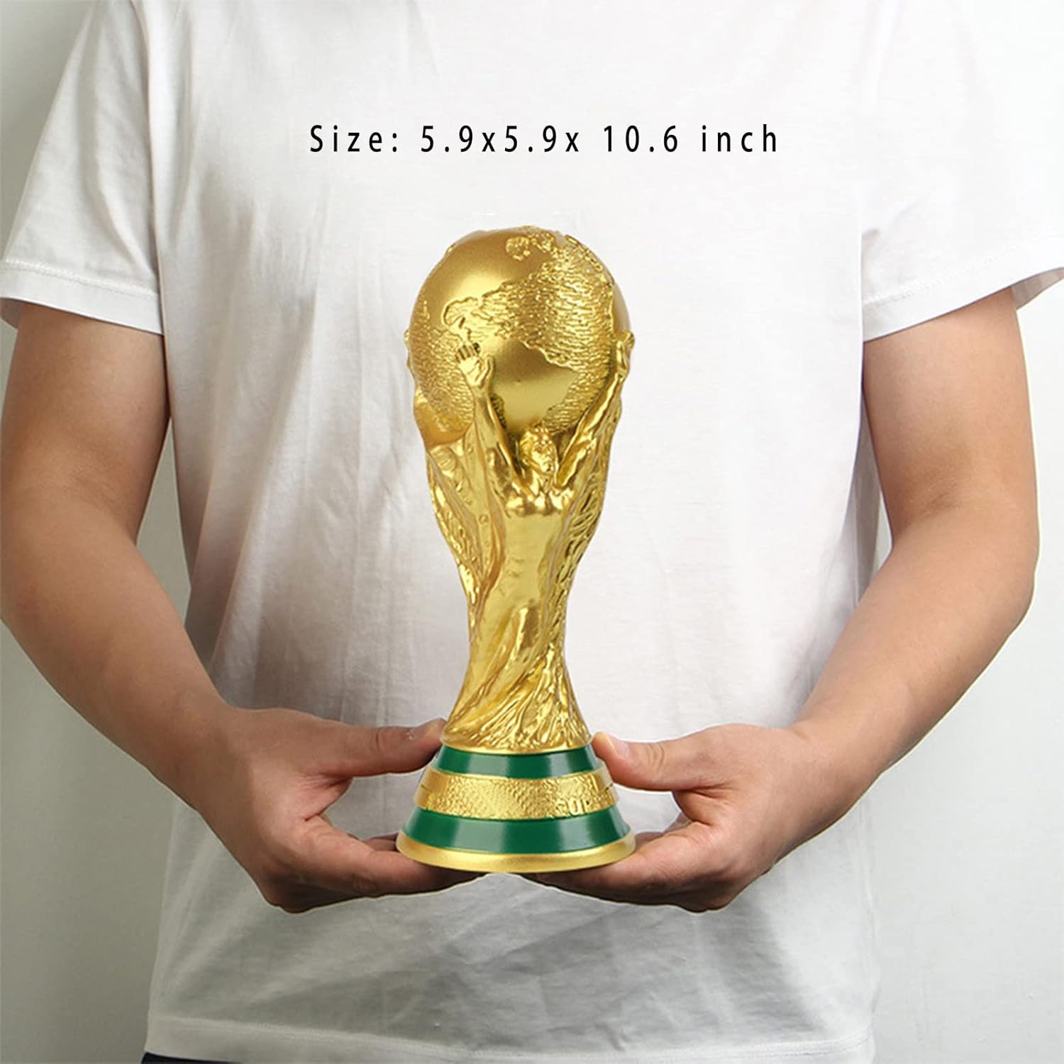 LNGODEHO Trofeo de réplica de la Copa Mundial 2022, premio conmemorativo para fanáticos de los deportes de fútbol de resina, recuerdos de campeones